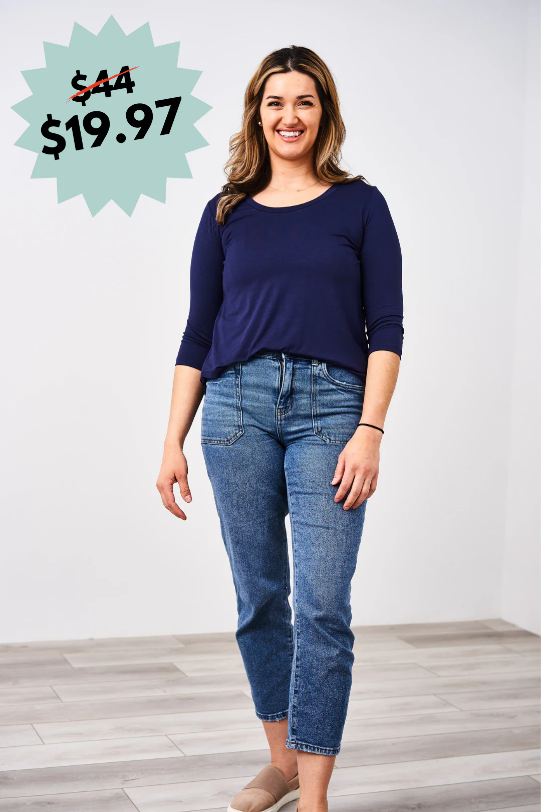 Latched Mama 3/4 Sleeve Scoop Neck Nursing Top 2.0 - Final Sale - Image 10