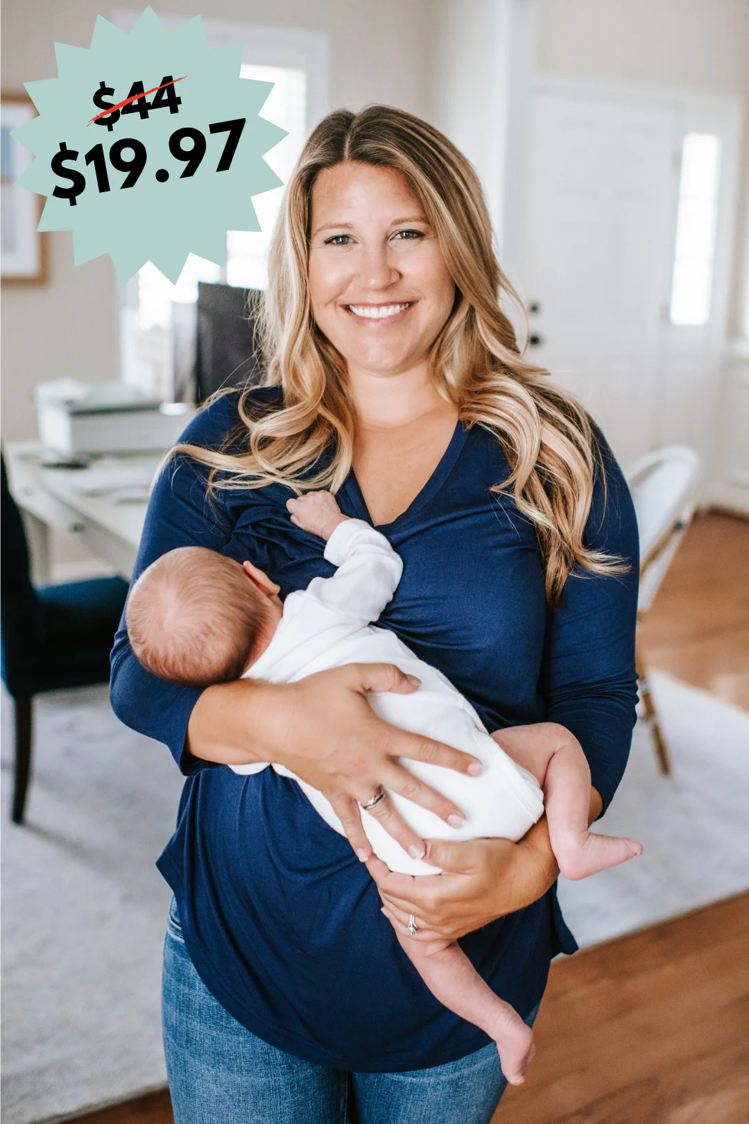 Latched Mama 3/4 Sleeve Scoop Neck Nursing Top 2.0 - Final Sale - Image 20