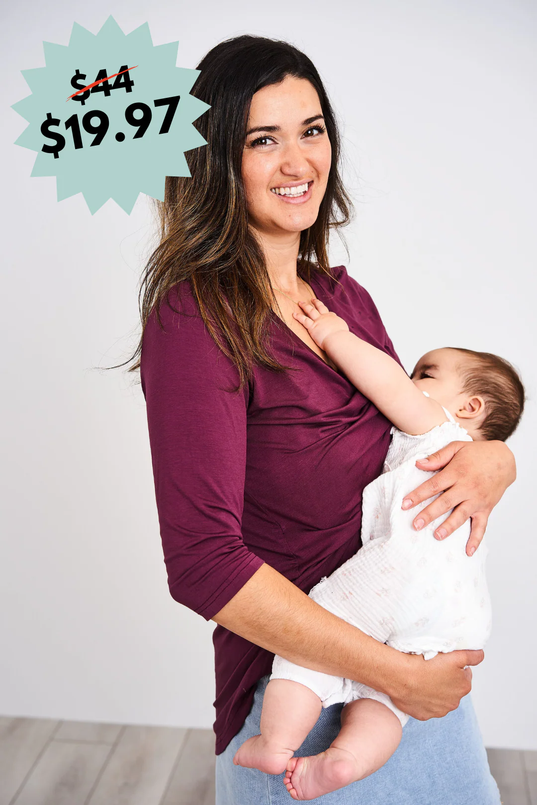Latched Mama 3/4 Sleeve Scoop Neck Nursing Top 2.0 - Final Sale - Image 22