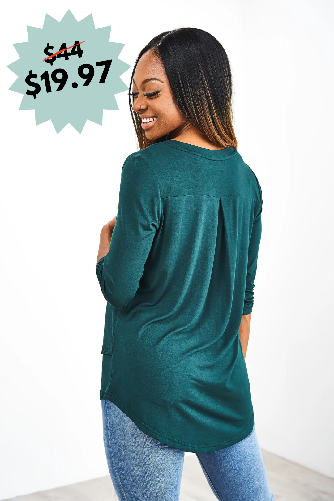 Latched Mama 3/4 Sleeve Scoop Neck Nursing Top 2.0 - Final Sale - Image 27