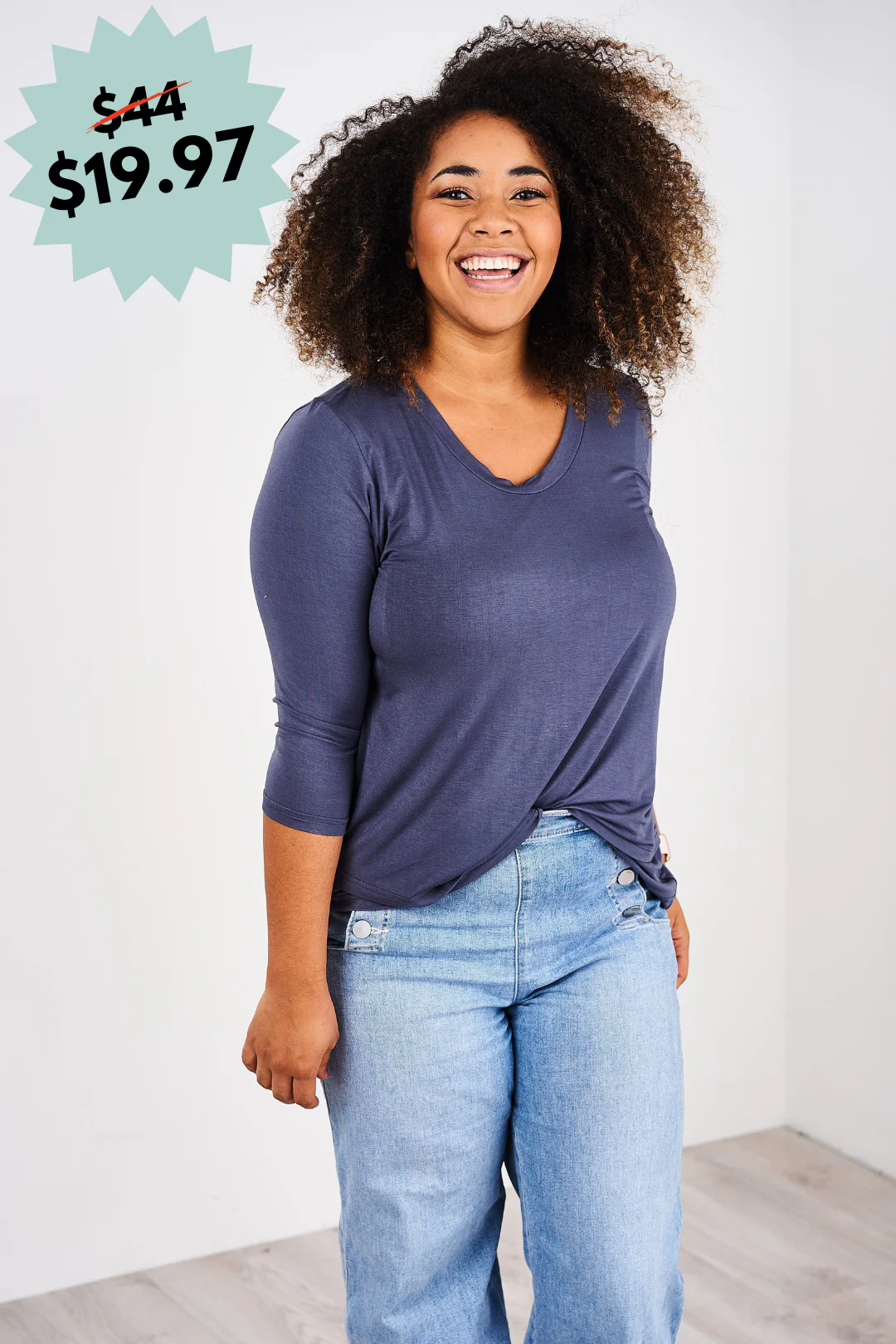 Latched Mama 3/4 Sleeve Scoop Neck Nursing Top 2.0 - Final Sale - Image 28