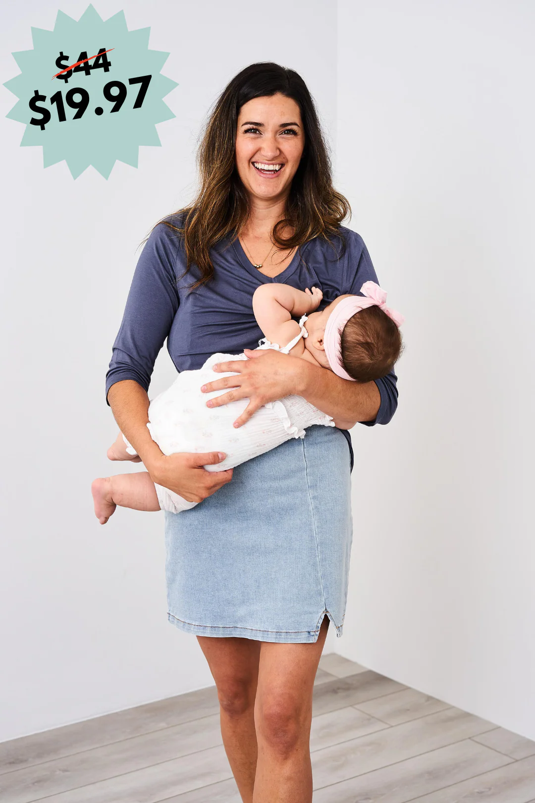 Latched Mama 3/4 Sleeve Scoop Neck Nursing Top 2.0 - Final Sale - Image 29