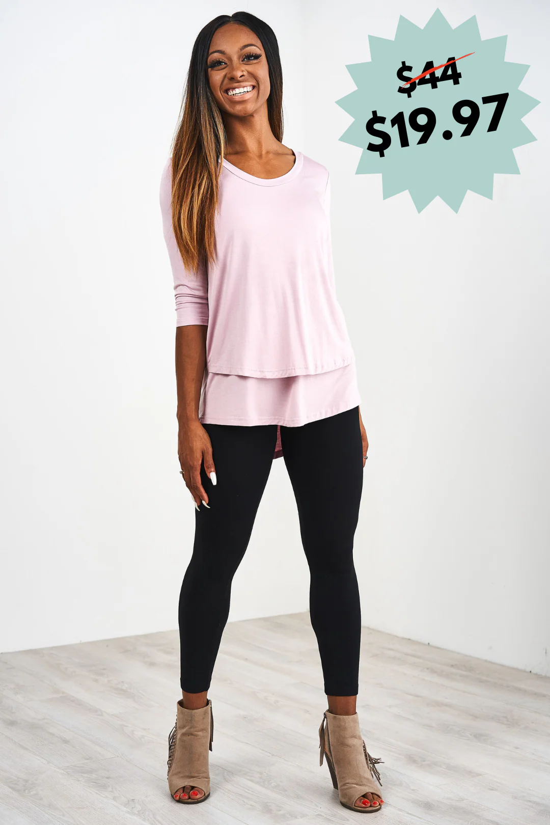 Latched Mama 3/4 Sleeve Scoop Neck Nursing Top 2.0 - Final Sale - Image 33