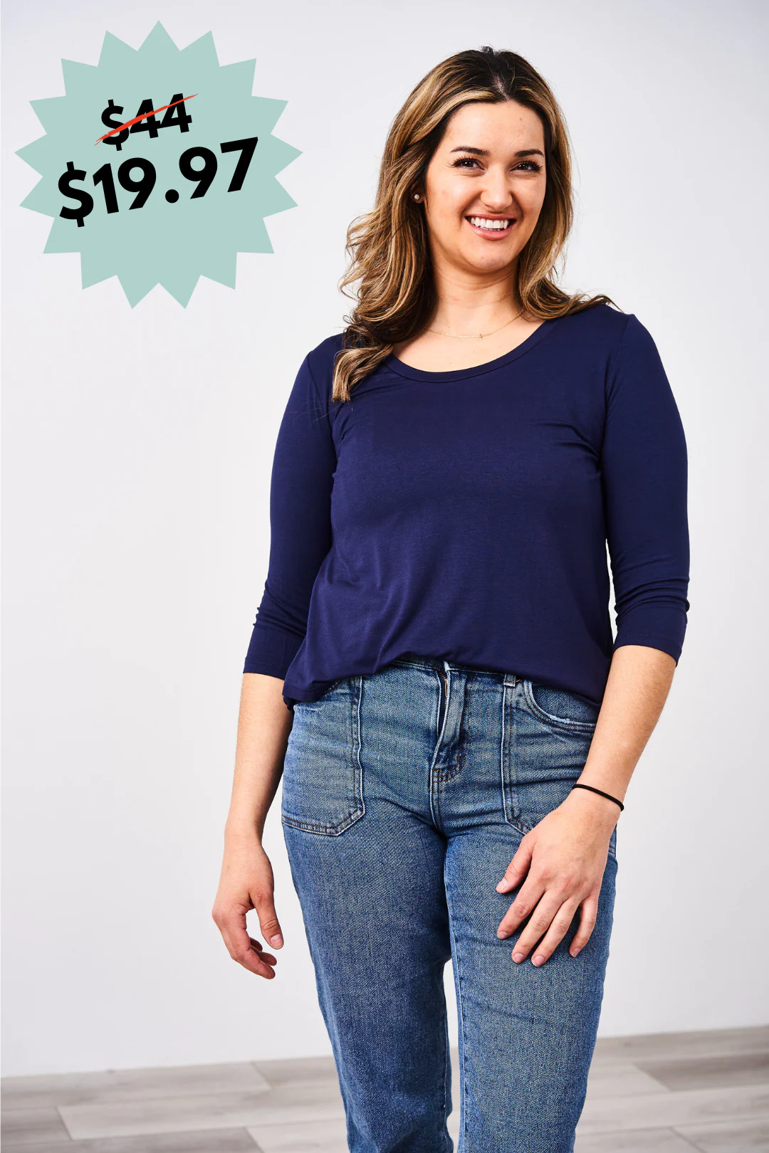 Latched Mama 3/4 Sleeve Scoop Neck Nursing Top 2.0 - Final Sale - Image 6