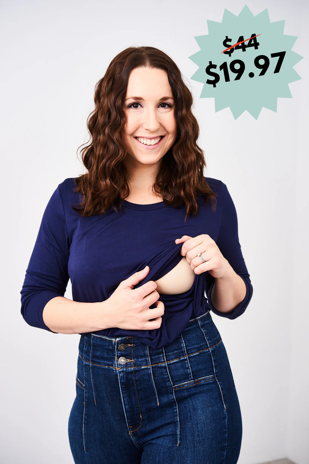 Latched Mama 3/4 Sleeve Scoop Neck Nursing Top 2.0 - Final Sale - Image 7