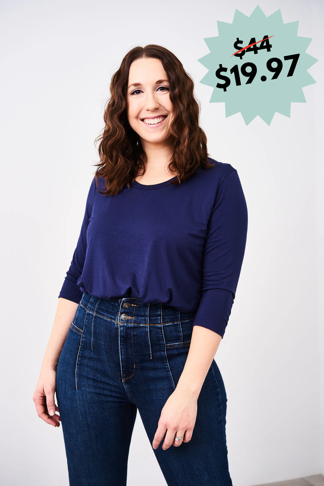 Latched Mama 3/4 Sleeve Scoop Neck Nursing Top 2.0 - Final Sale - Image 9