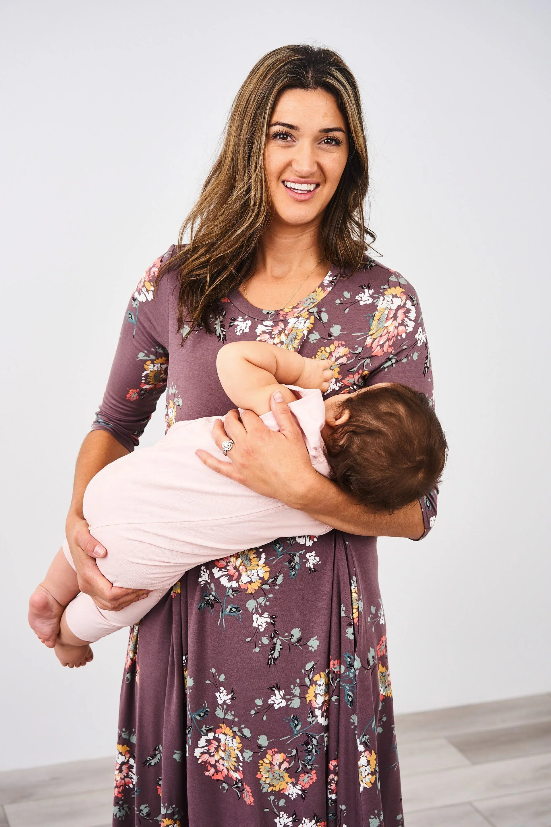 Latched Mama 3/4 Sleeve Swing Nursing Dress - Image 3