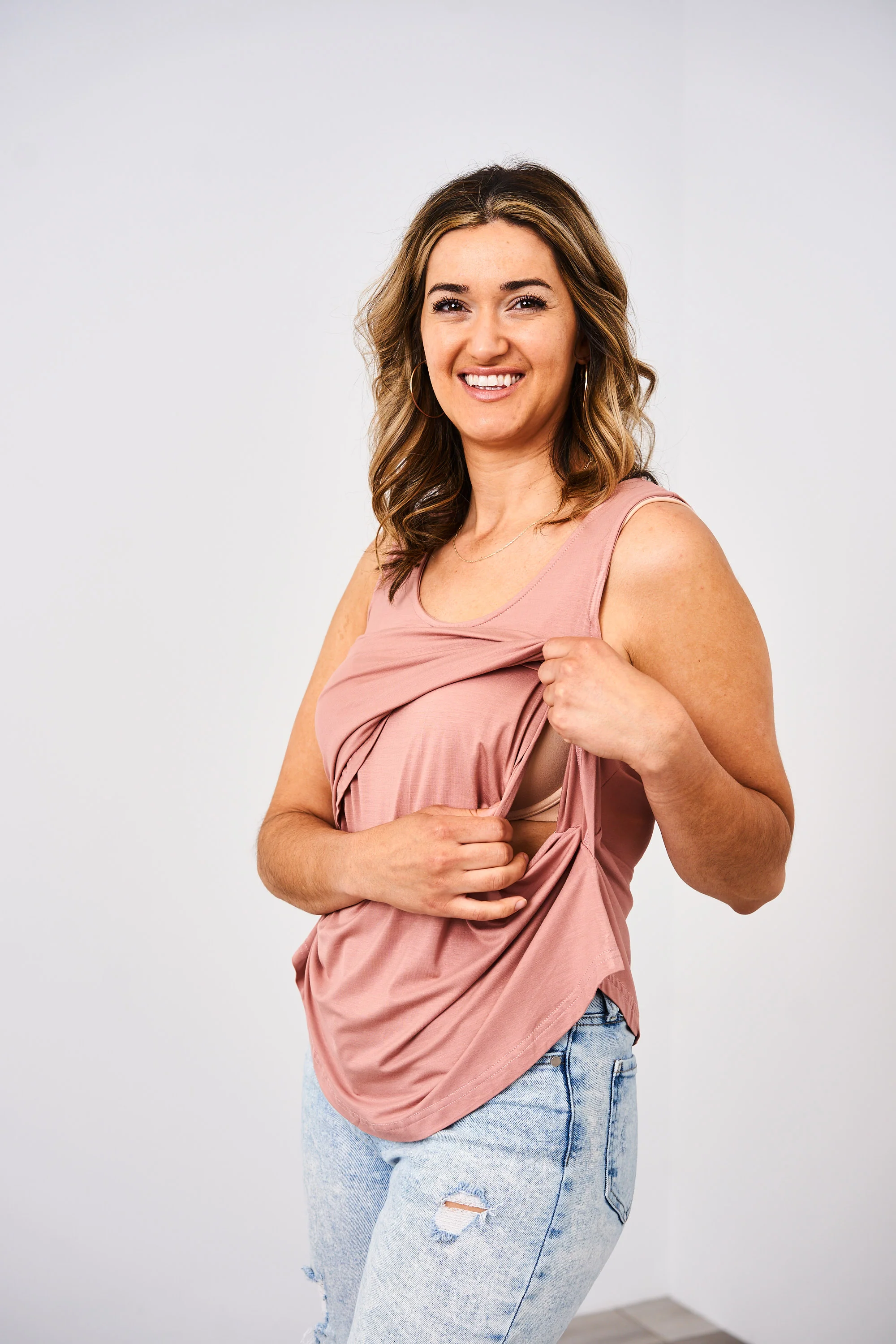 Latched Mama Boyfriend Nursing Swing Tank - Image 6