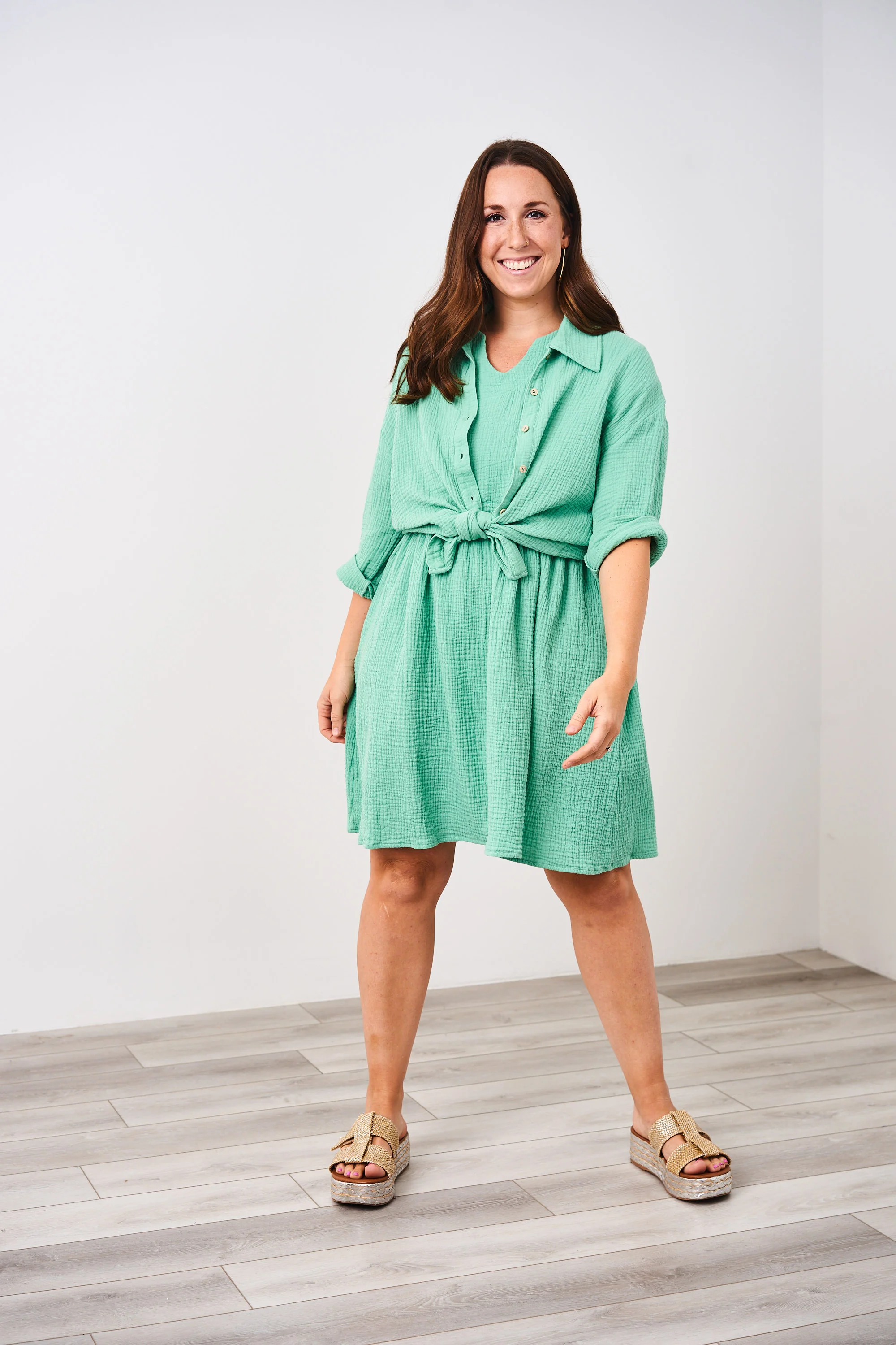 Latched Mama Coastline Cotton Button Up Nursing Shirt - Image 17
