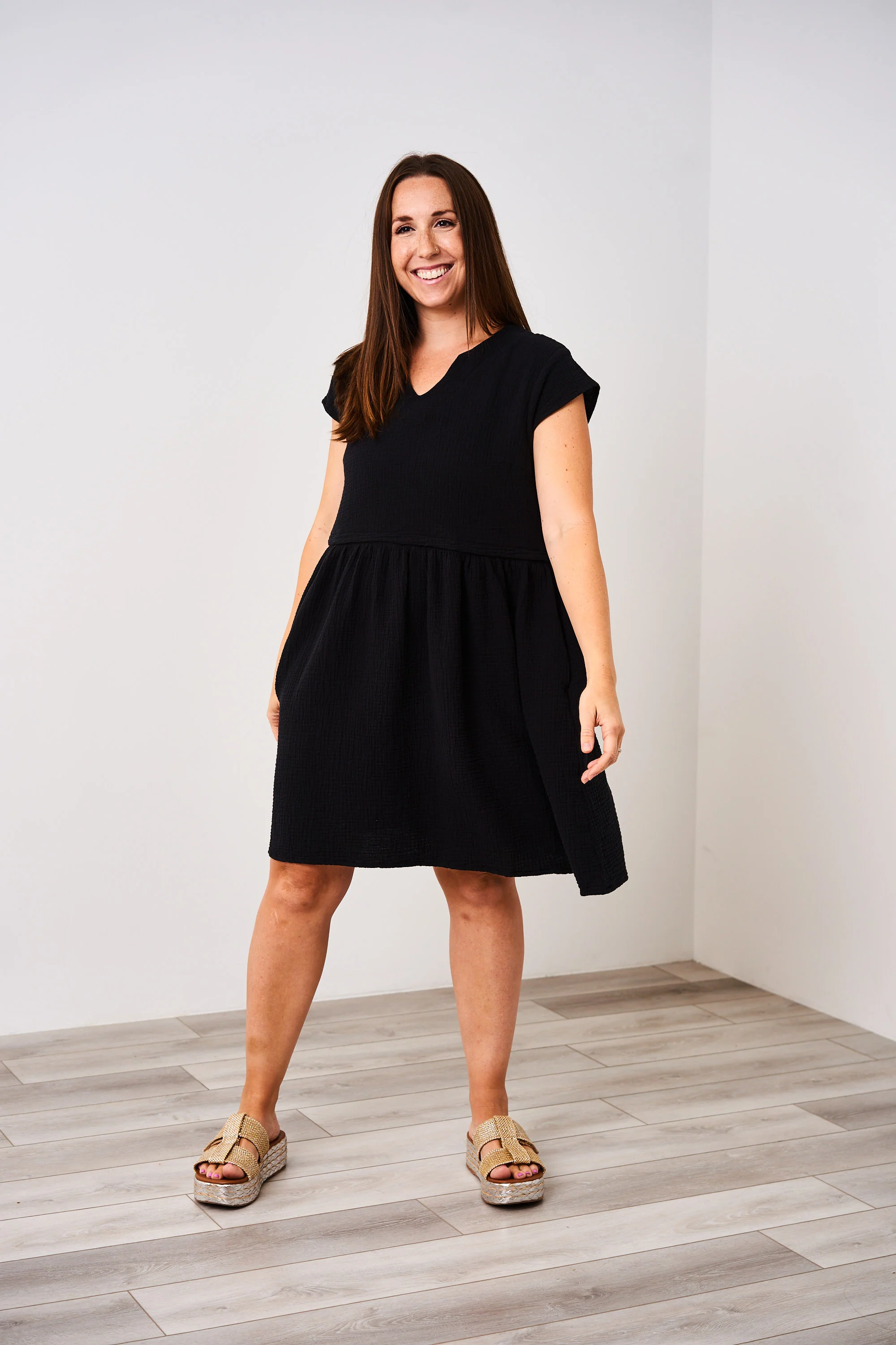 Latched Mama Coastline Cotton Zip Nursing Dress - Image 6
