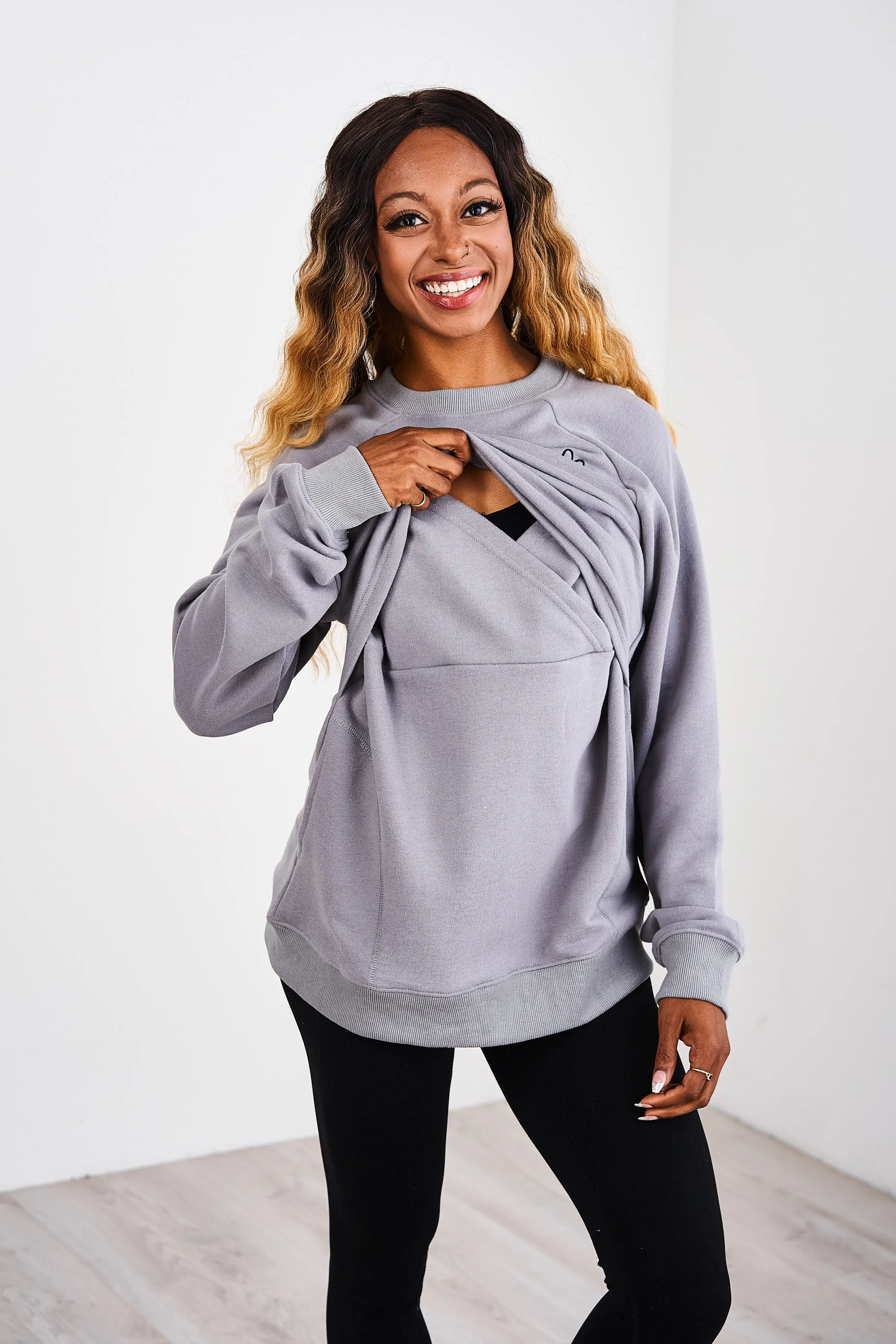 Latched Mama Embroidered Snuggle-Up Nursing Sweatshirt - Image 4