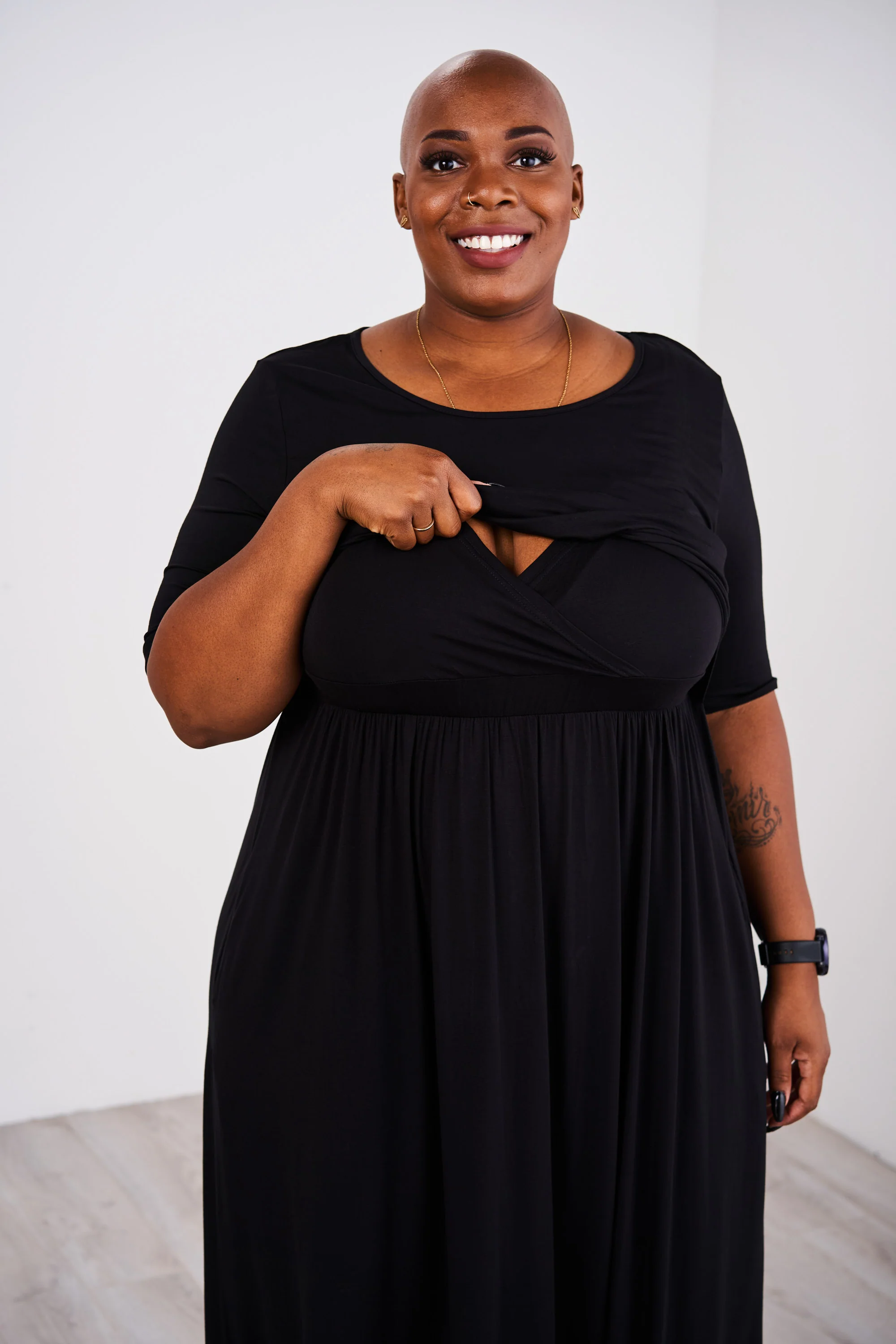 Latched Mama Front Knot Nursing Maxi Dress - Image 8