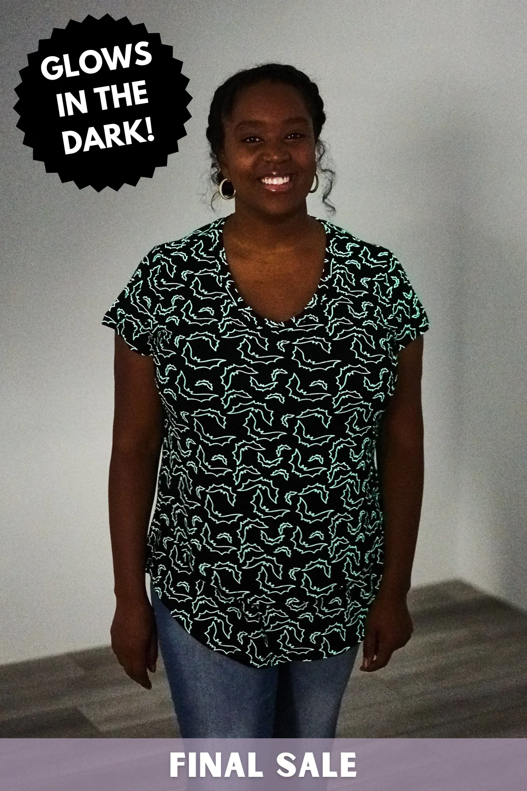 Latched Mama Glow in the Dark Bats Boyfriend Nursing Tee - Final Sale - Image 3