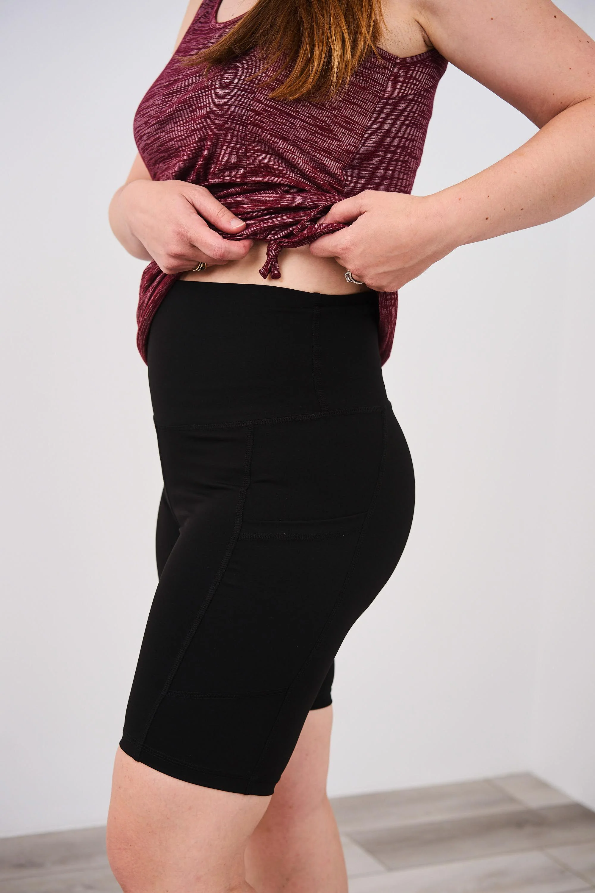 Latched Mama High Waisted Biker Shorts with Side Pocket - Final Sale - Image 3