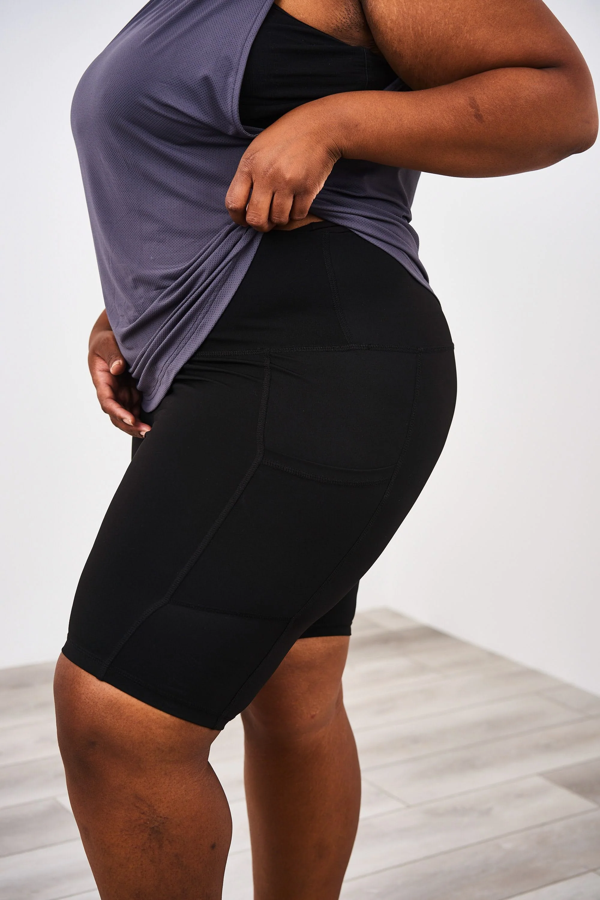 Latched Mama High Waisted Biker Shorts with Side Pocket - Final Sale - Image 4