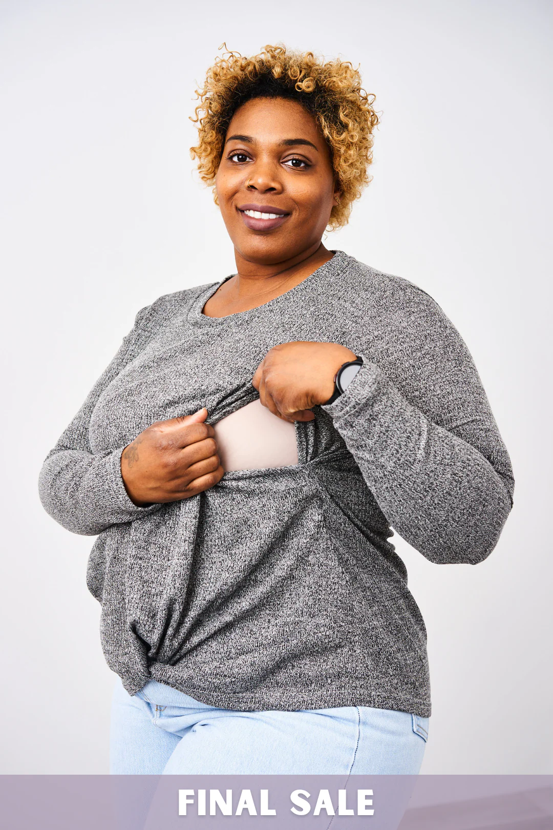 Latched Mama Long Sleeve Twist Front Nursing Top - Final Sale - Image 4
