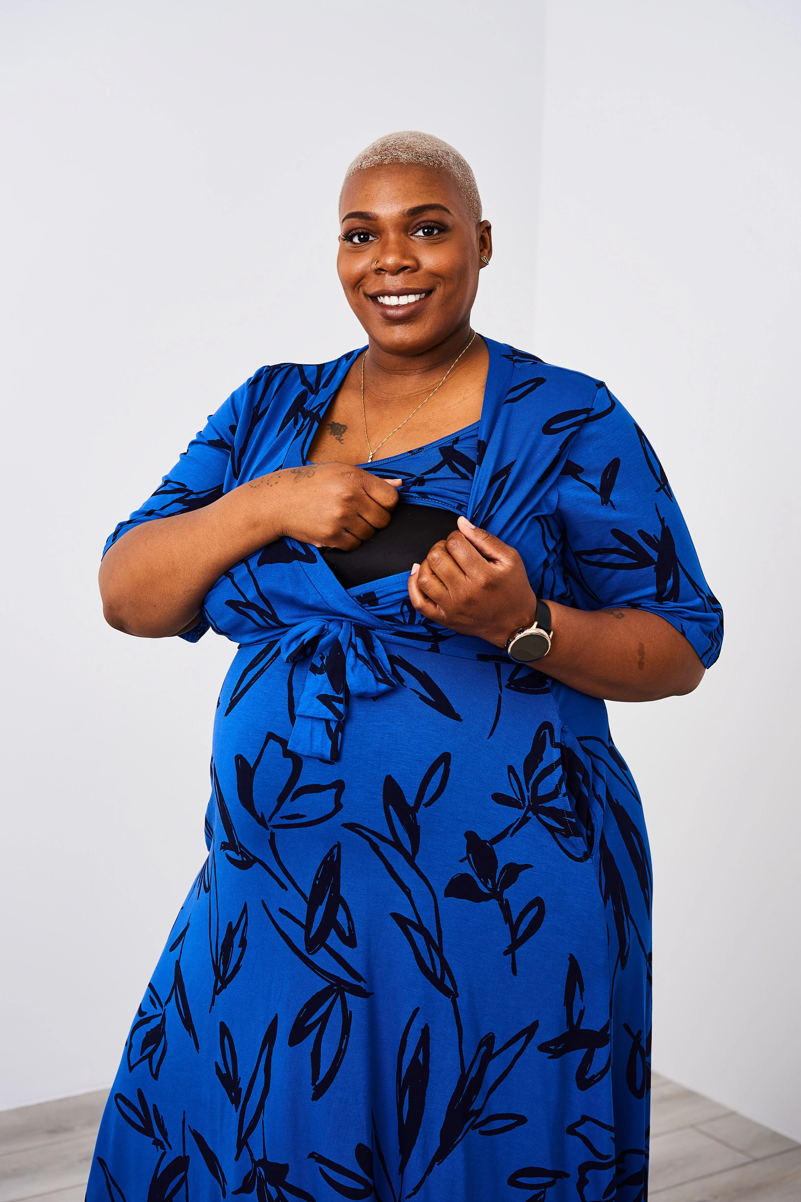 Latched Mama Nursing Midi Wrap Dress - Last Chance - Image 10