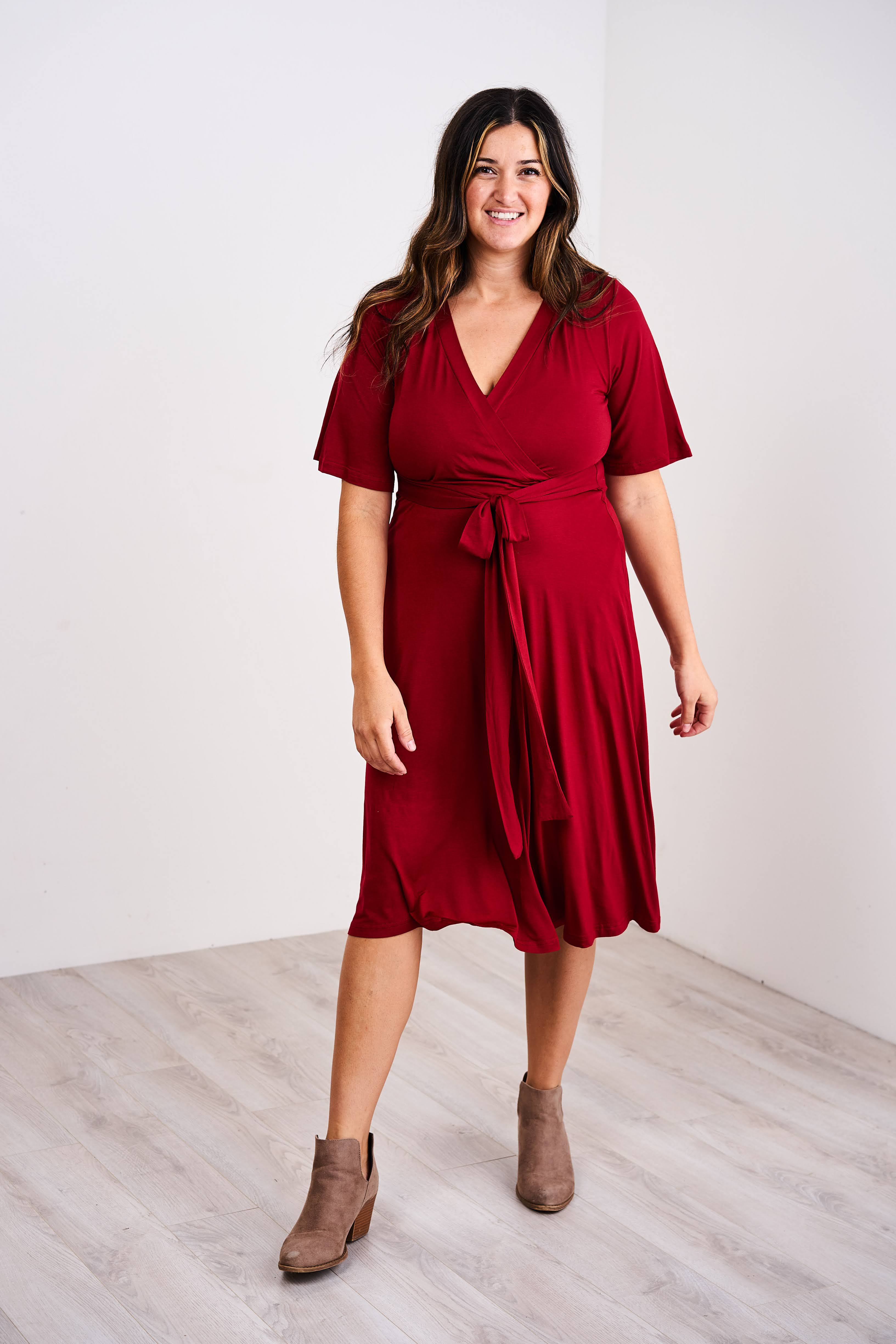 Latched Mama Nursing Midi Wrap Dress - Last Chance - Image 6