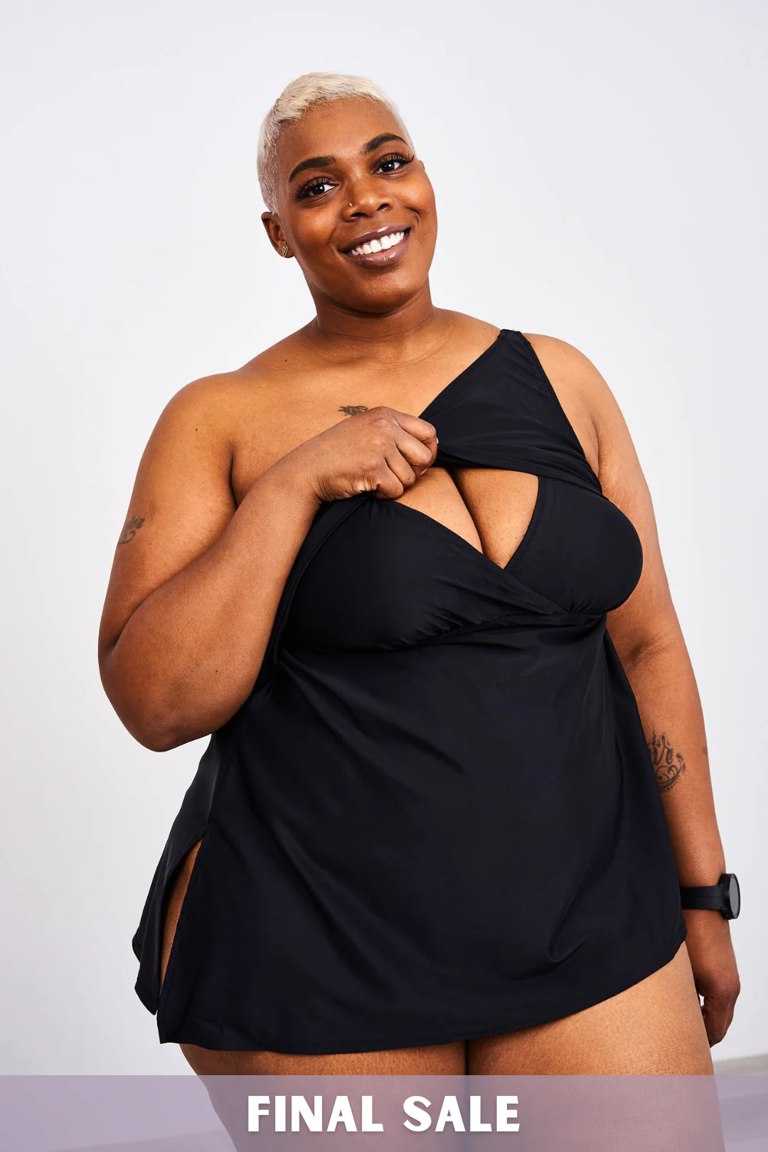 Latched Mama One Shoulder Asymmetrical Nursing Swim Tank - Final Sale - Image 10