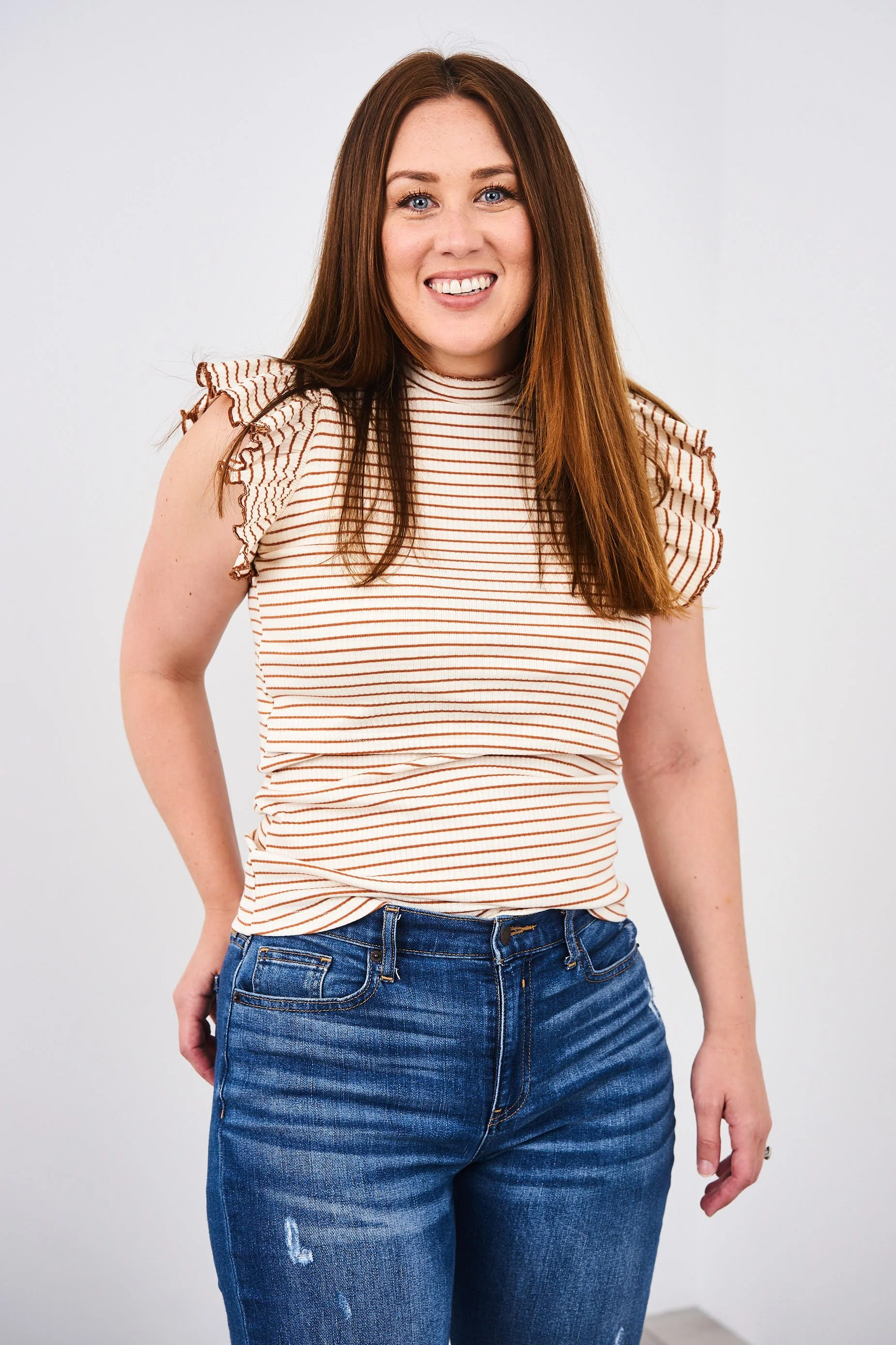 Latched Mama Retro Ruffle Mock Neck Nursing Tank - Image 3
