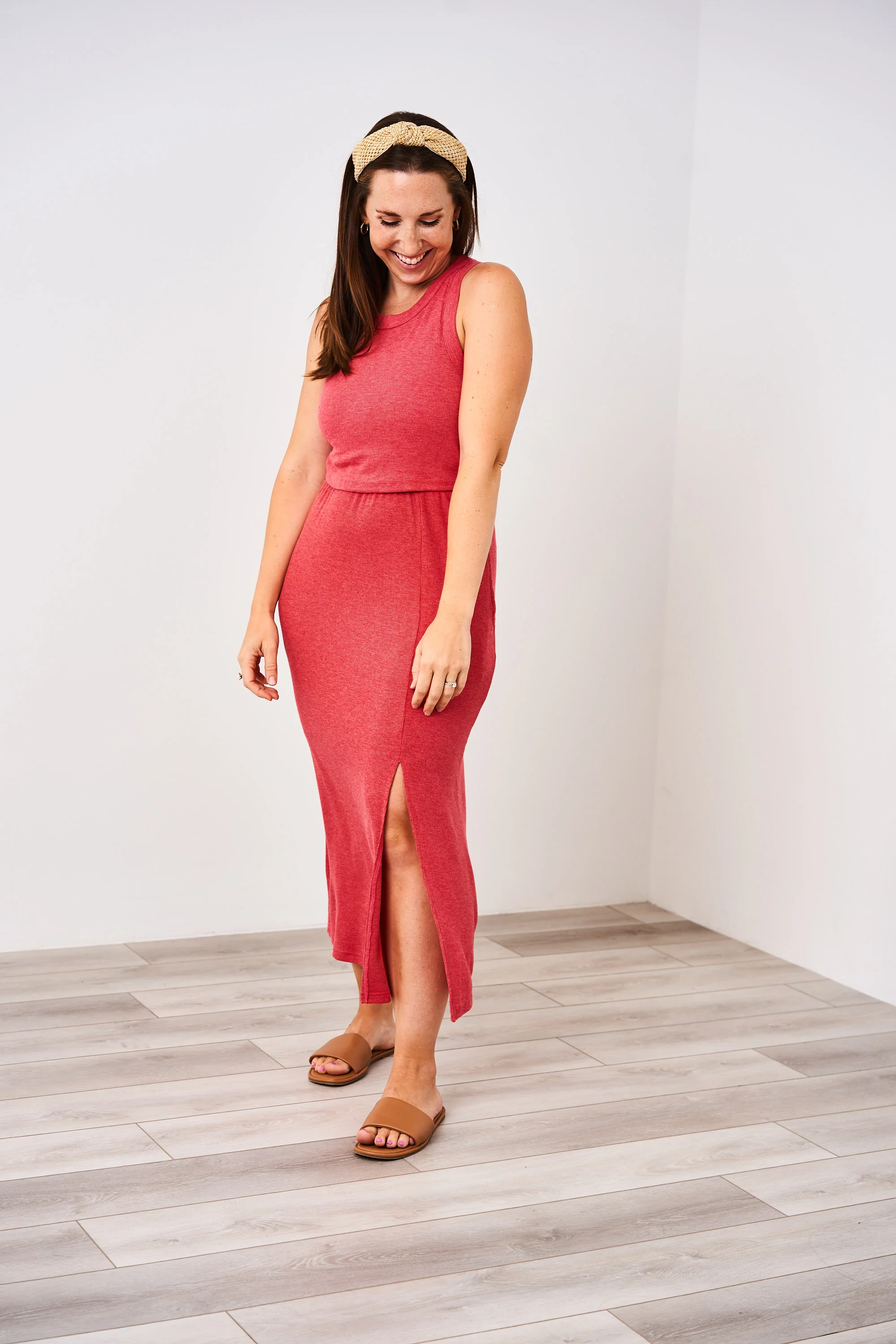 Latched Mama Ribbed Midi Nursing Slit Dress - Image 12