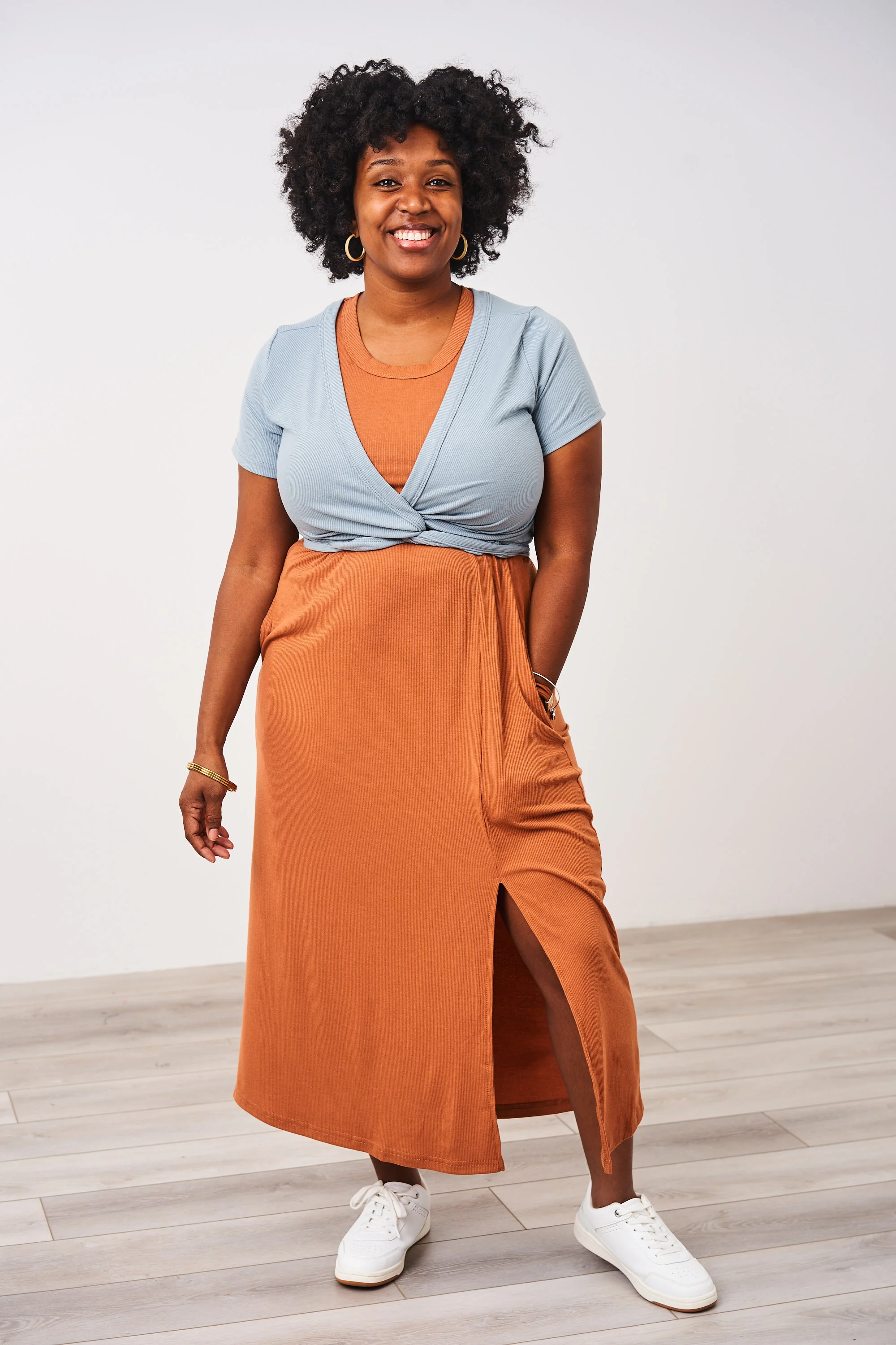 Latched Mama Ribbed Midi Nursing Slit Dress - Image 30