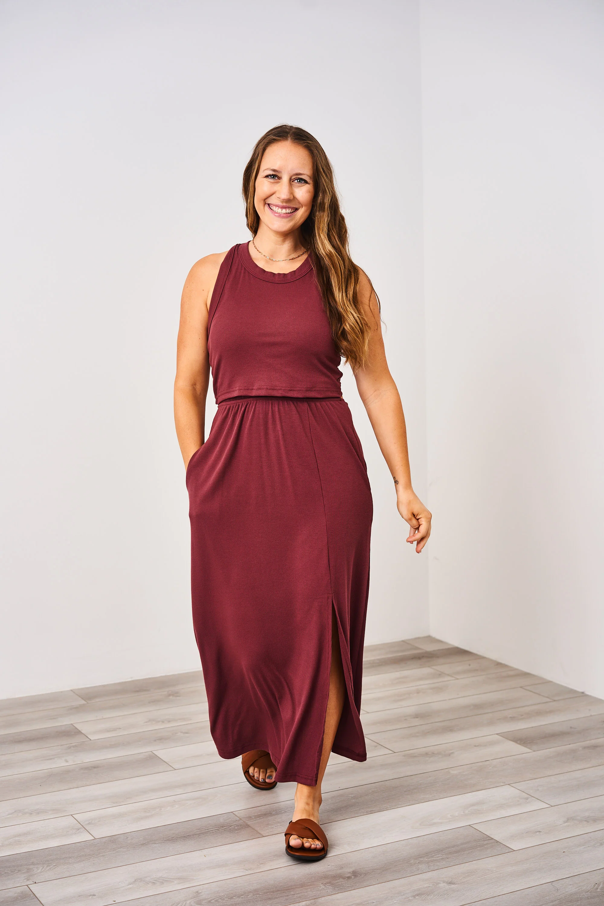 Latched Mama Ribbed Midi Nursing Slit Dress - Image 33