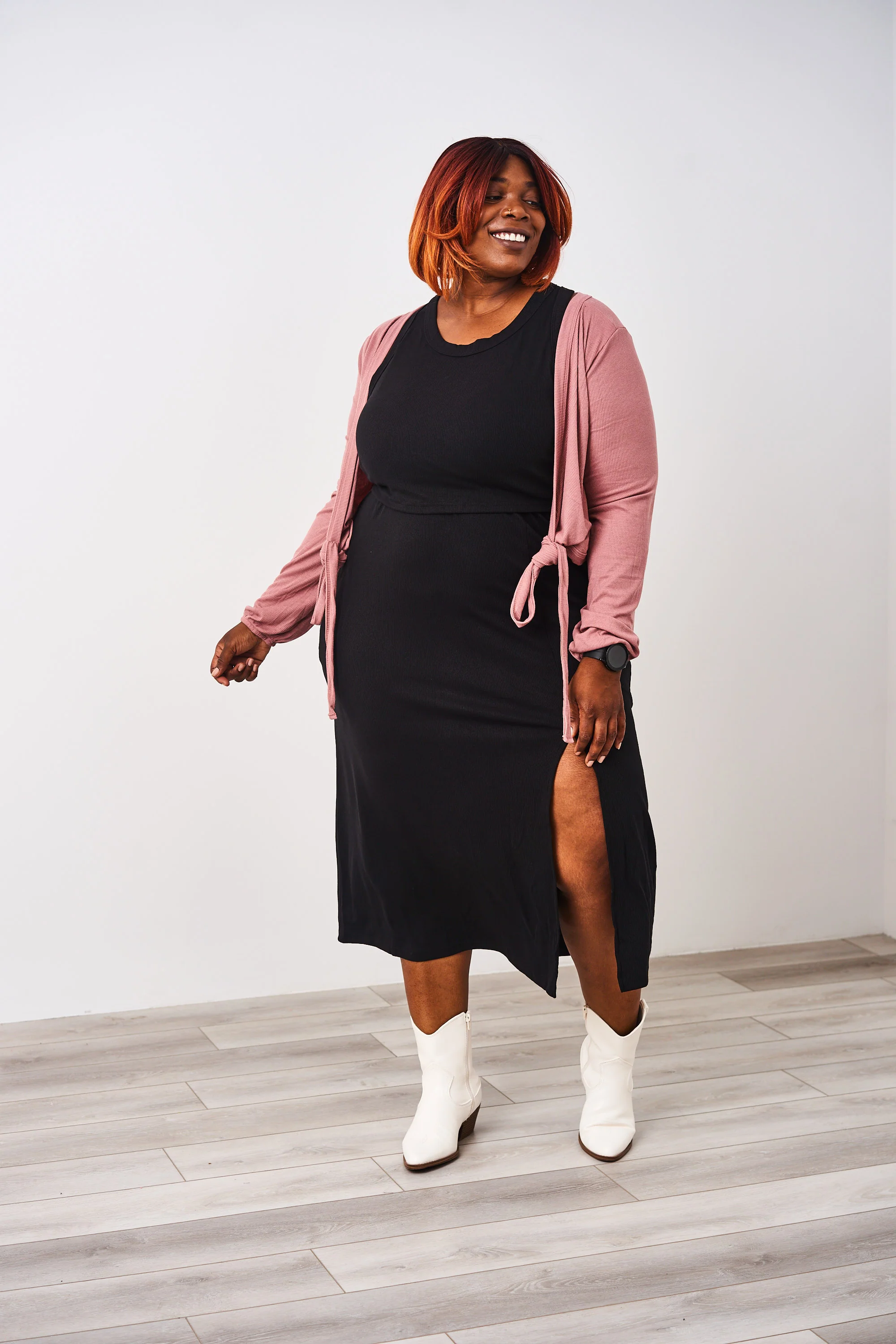 Latched Mama Ribbed Midi Nursing Slit Dress - Image 44