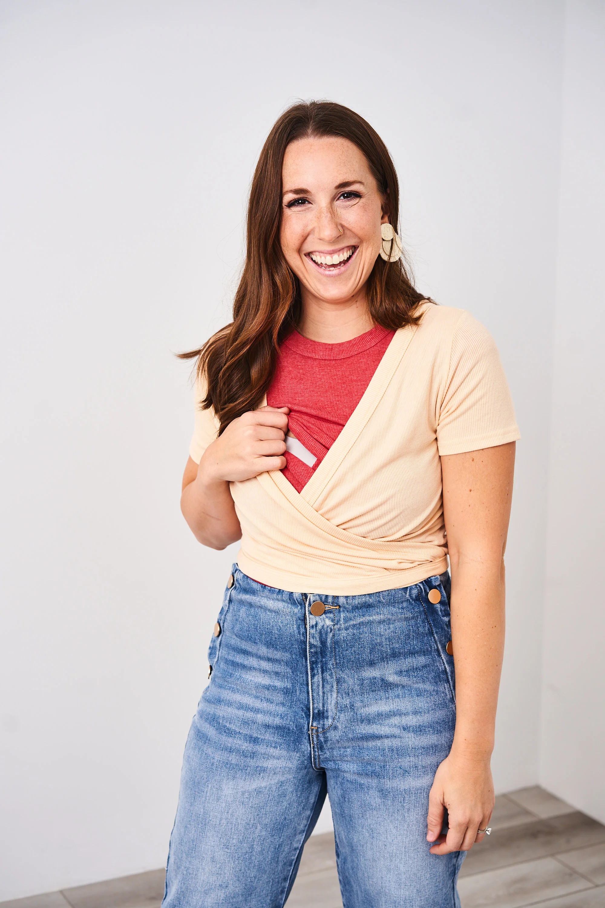 Latched Mama Ribbed Short Sleeve Nursing Wrap Top - Final Sale - Image 3