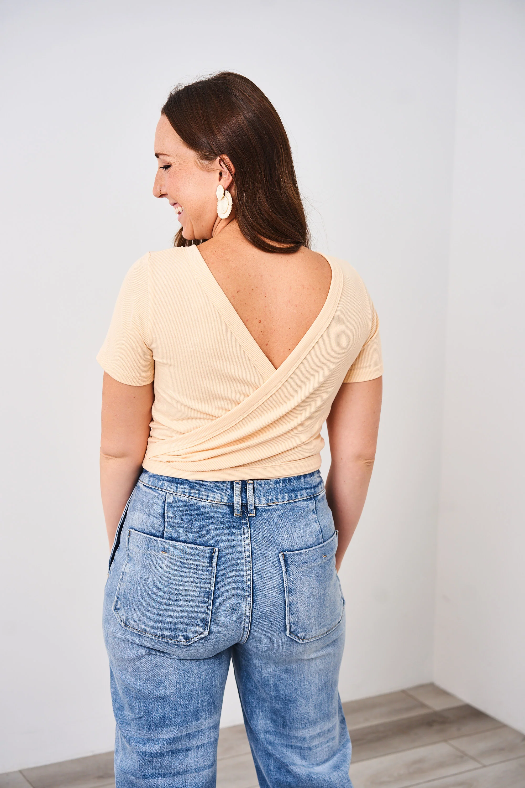 Latched Mama Ribbed Short Sleeve Nursing Wrap Top - Final Sale - Image 6