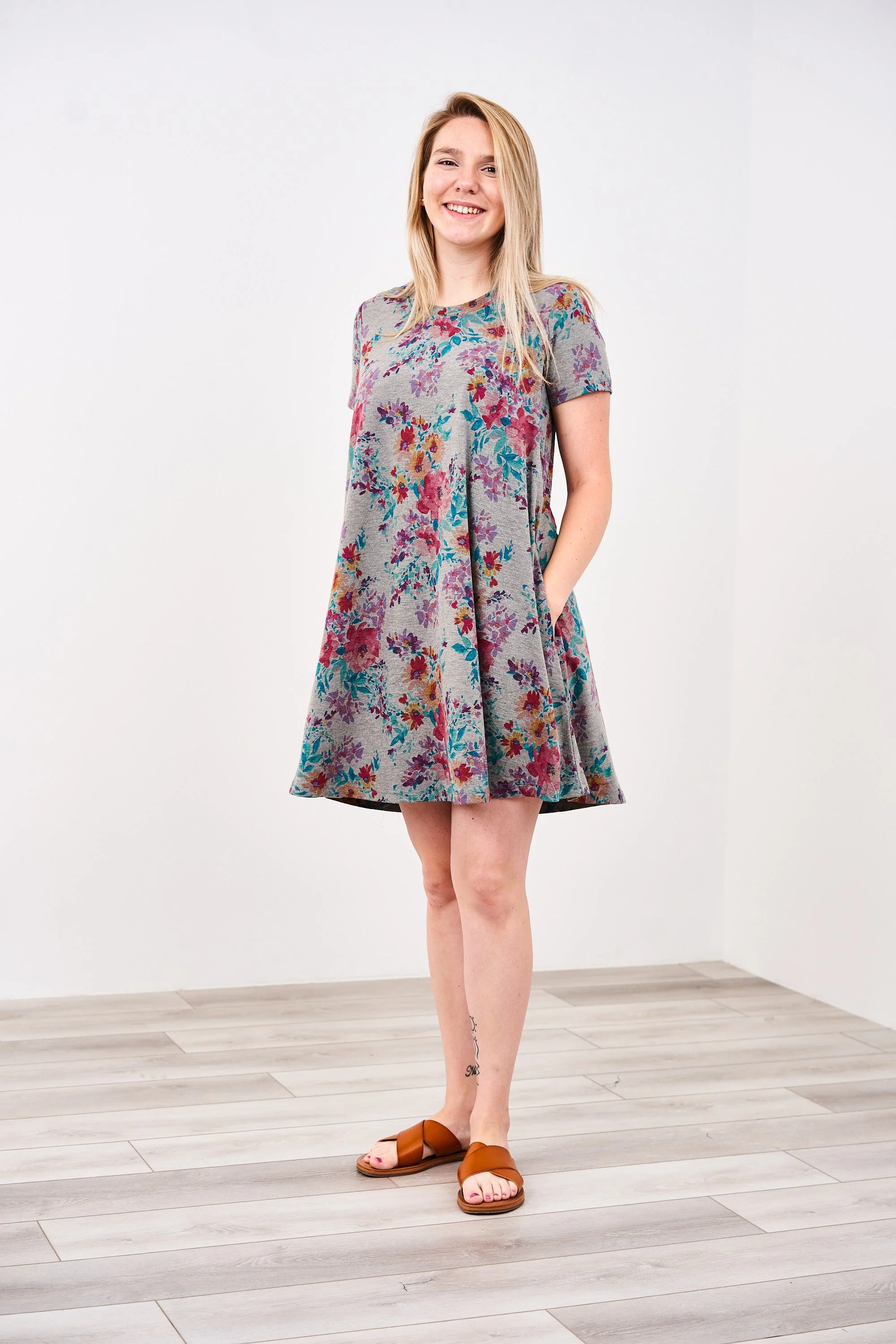 Latched Mama Short Sleeve Swing Nursing Dress - Image 3