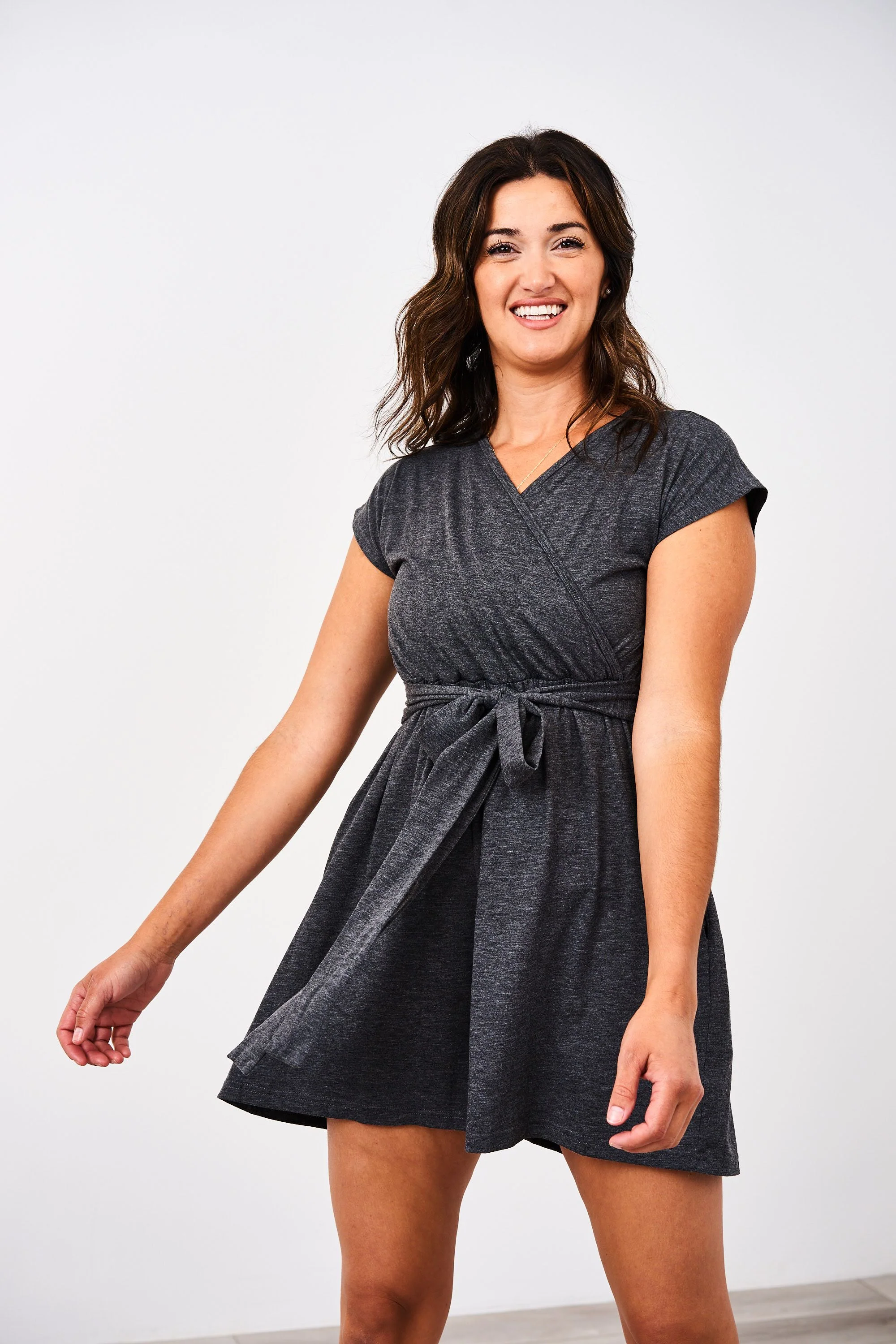 Latched Mama Short V-Neck Nursing Jumpsuit - Image 9