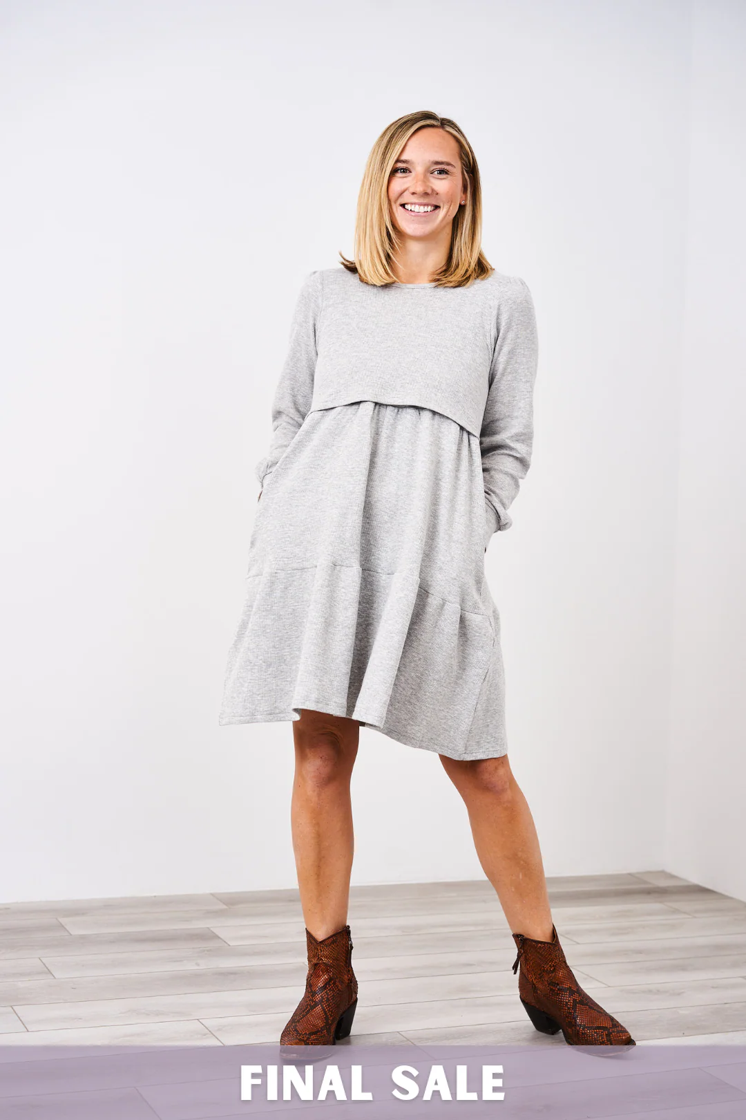 Latched Mama Waffle Knit Nursing Dress - Final Sale - Image 3