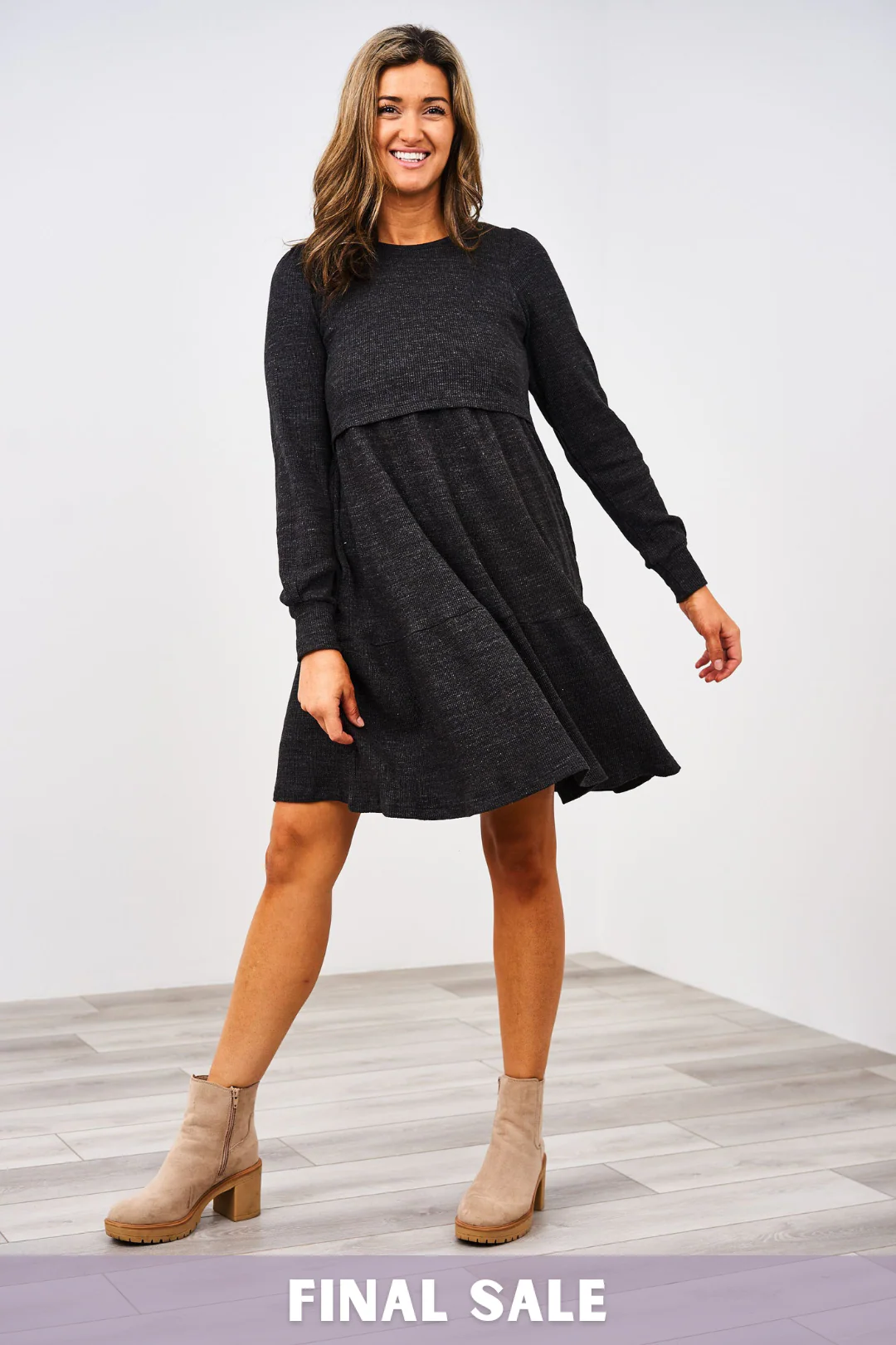 Latched Mama Waffle Knit Nursing Dress - Final Sale - Image 7