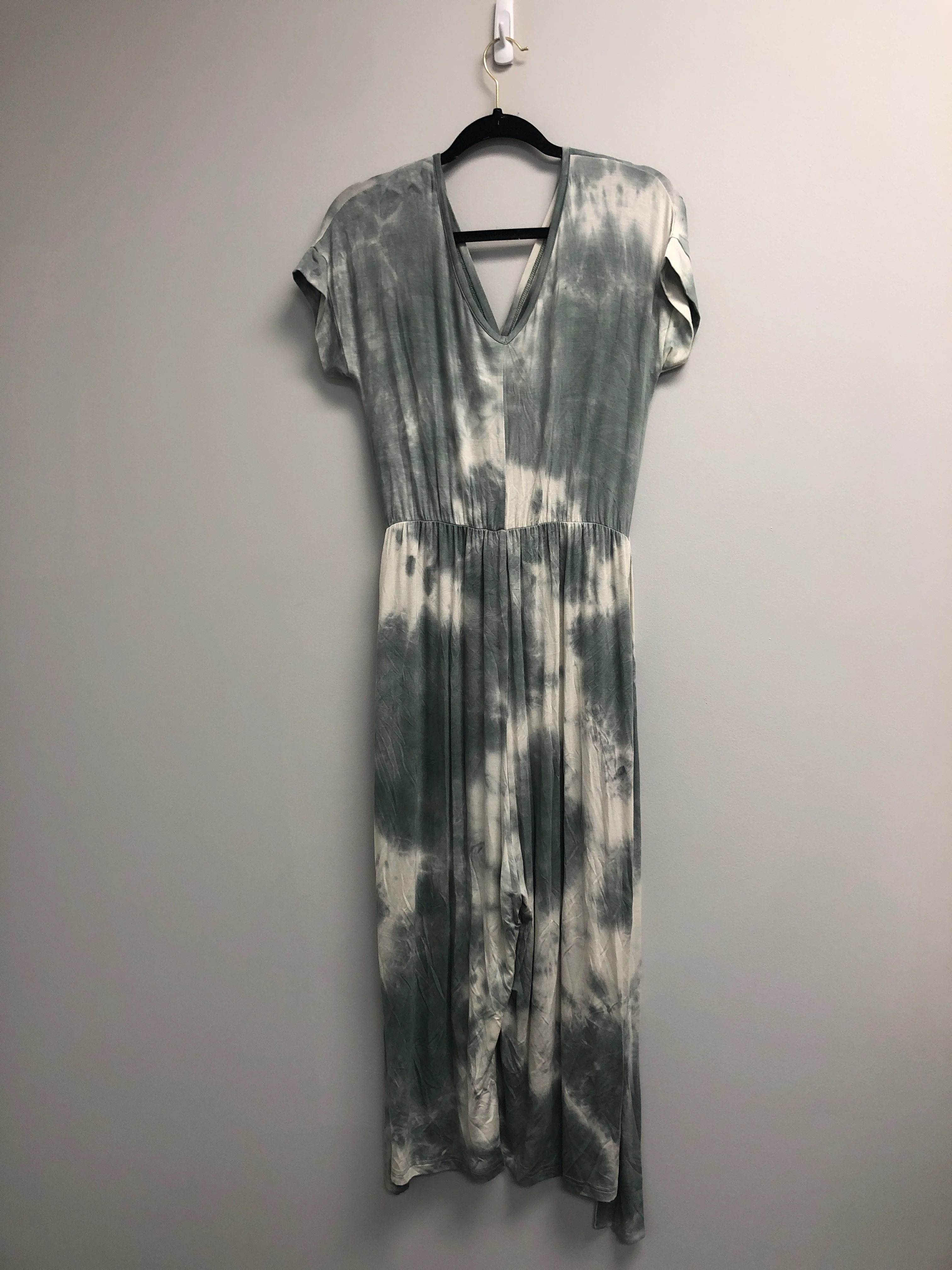 Outlet 6937 - Latched Mama V-Neck Nursing Jumpsuit - Sage Tie Dye - Medium - Image 2