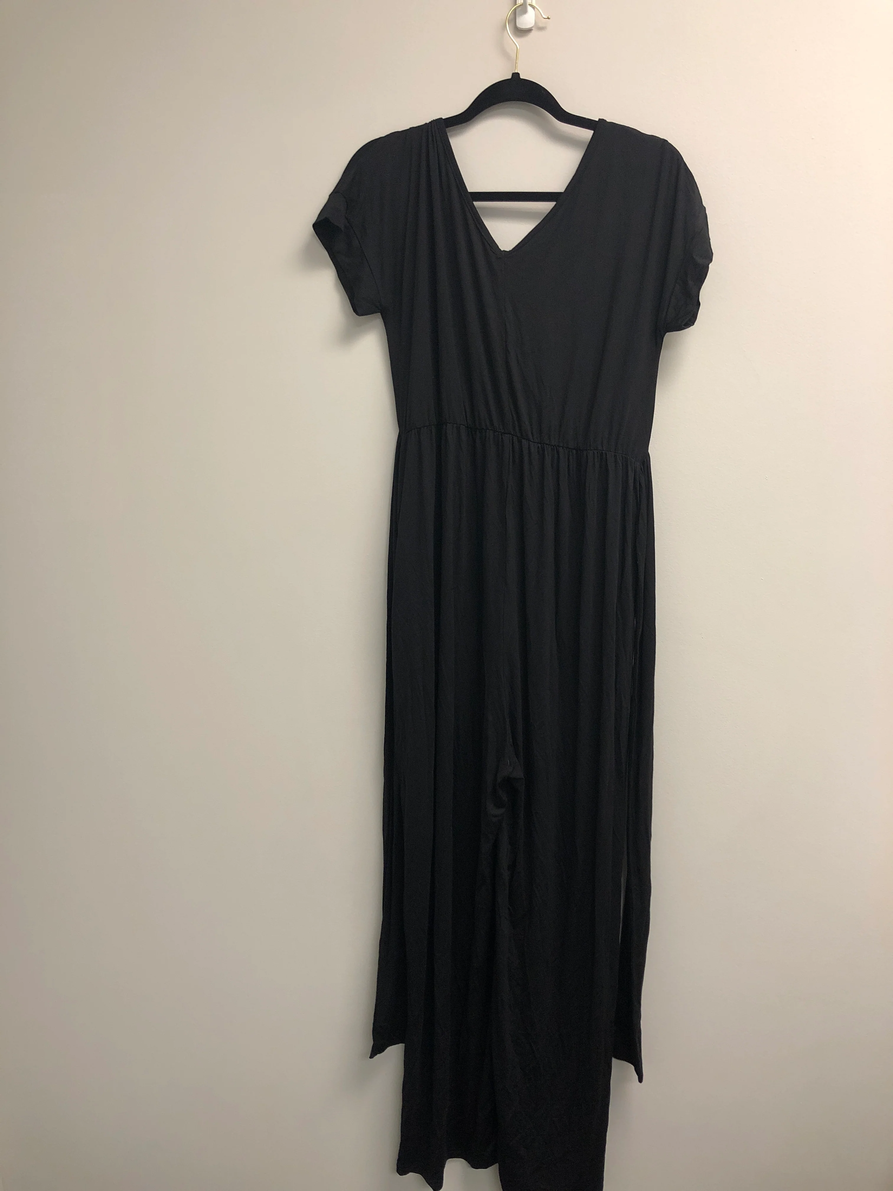 Outlet 6963 - Latched Mama V-Neck Nursing Pantsuit - Black - Large - Image 2
