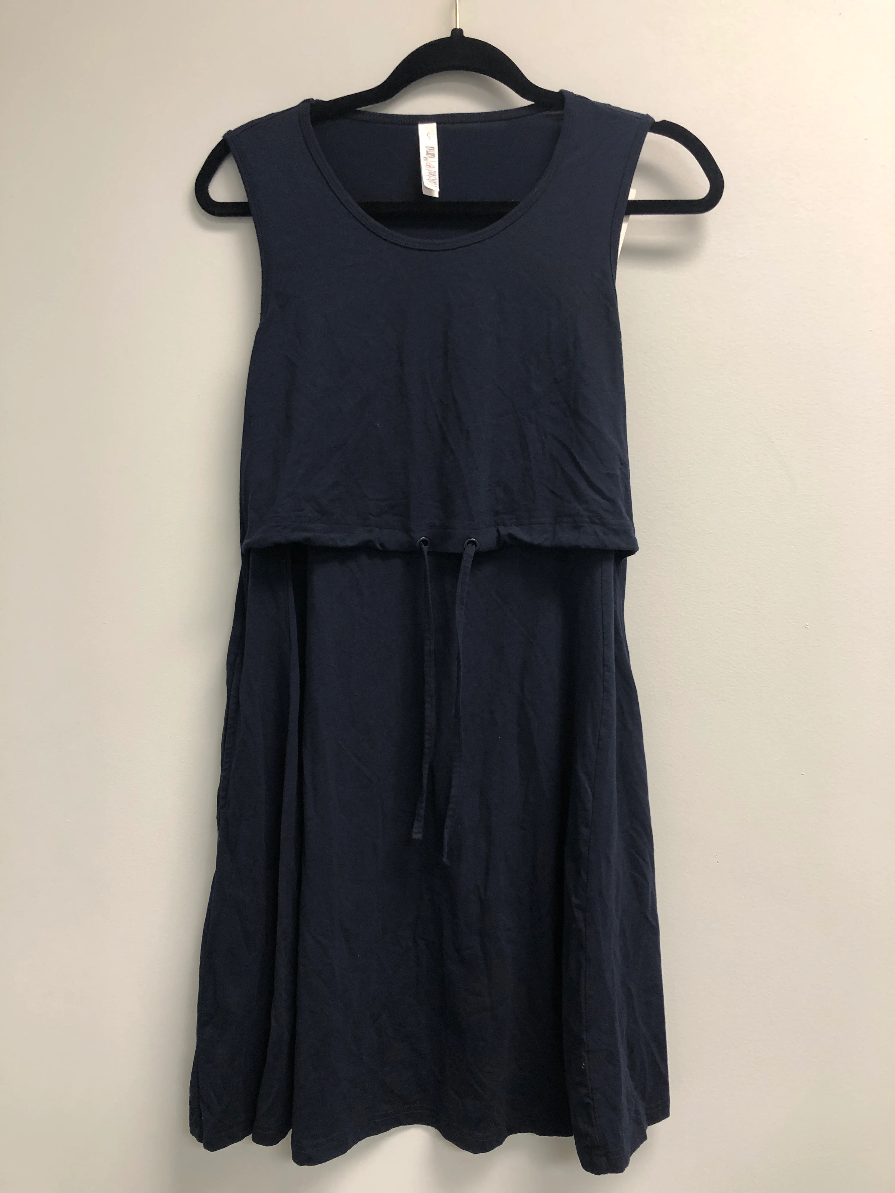 Outlet 6972 - Latched Mama Drawstring Tank Dress 2.0 - Navy - Small