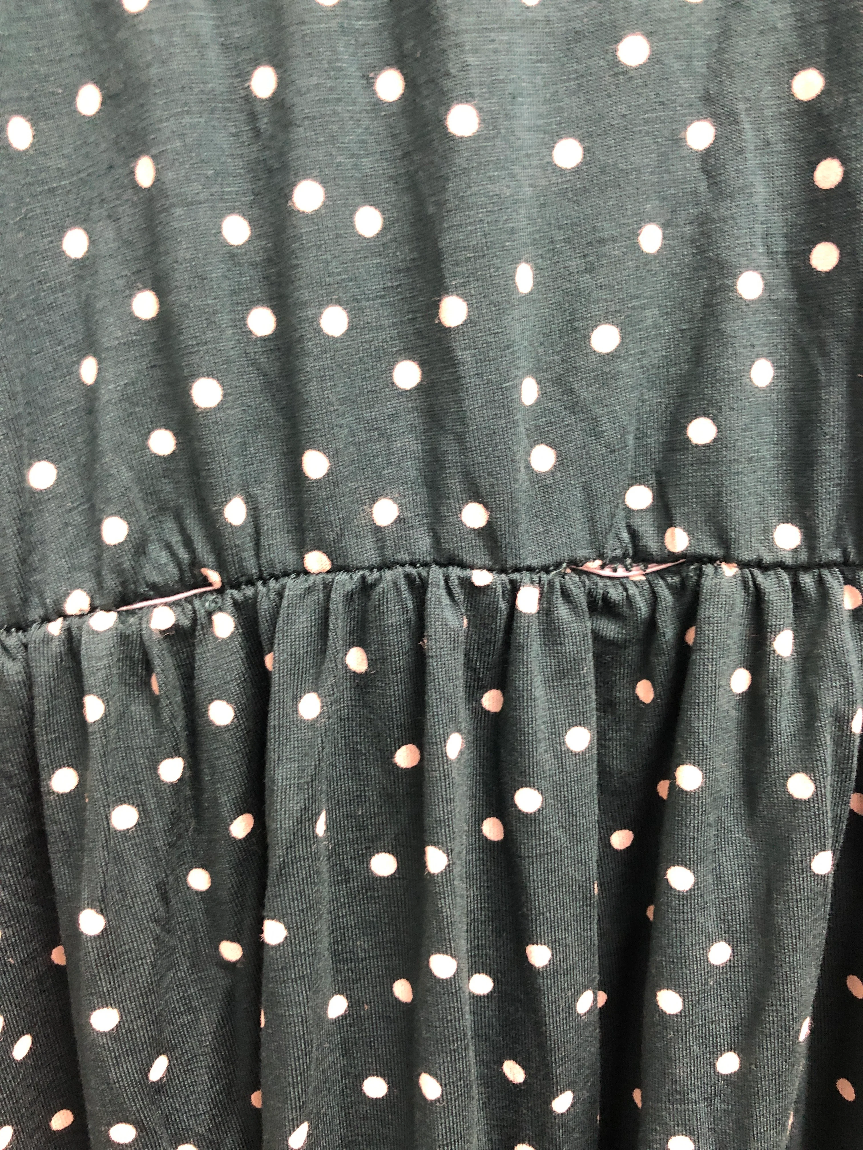 Outlet 6976 - Latched Mama Essential Boardwalk Nursing Dress - Forest Green Dots - 2X - Image 3