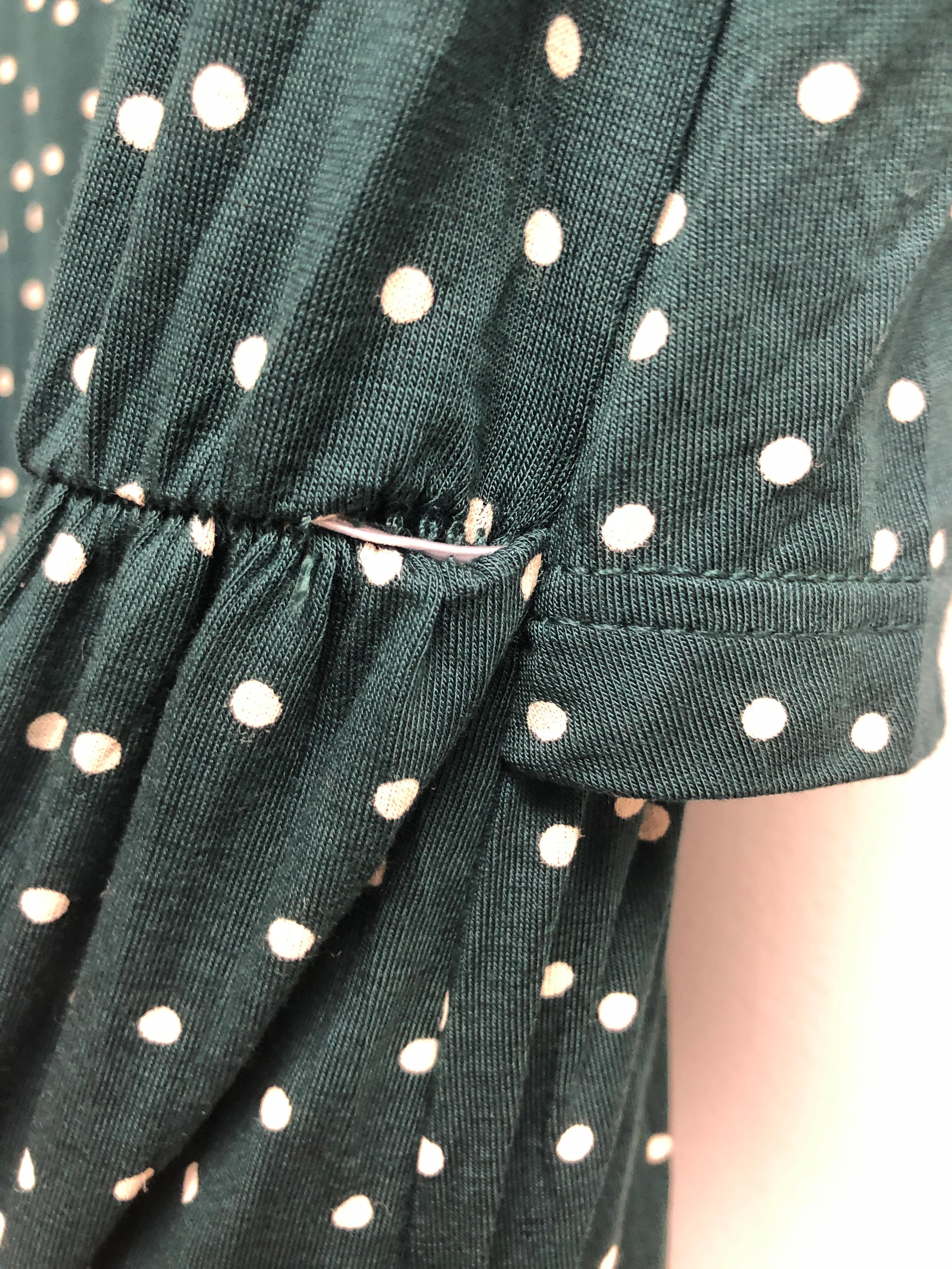 Outlet 6981 - Latched Mama Essential Boardwalk Nursing Dress - Forest Green Dots - Extra Large - Image 3