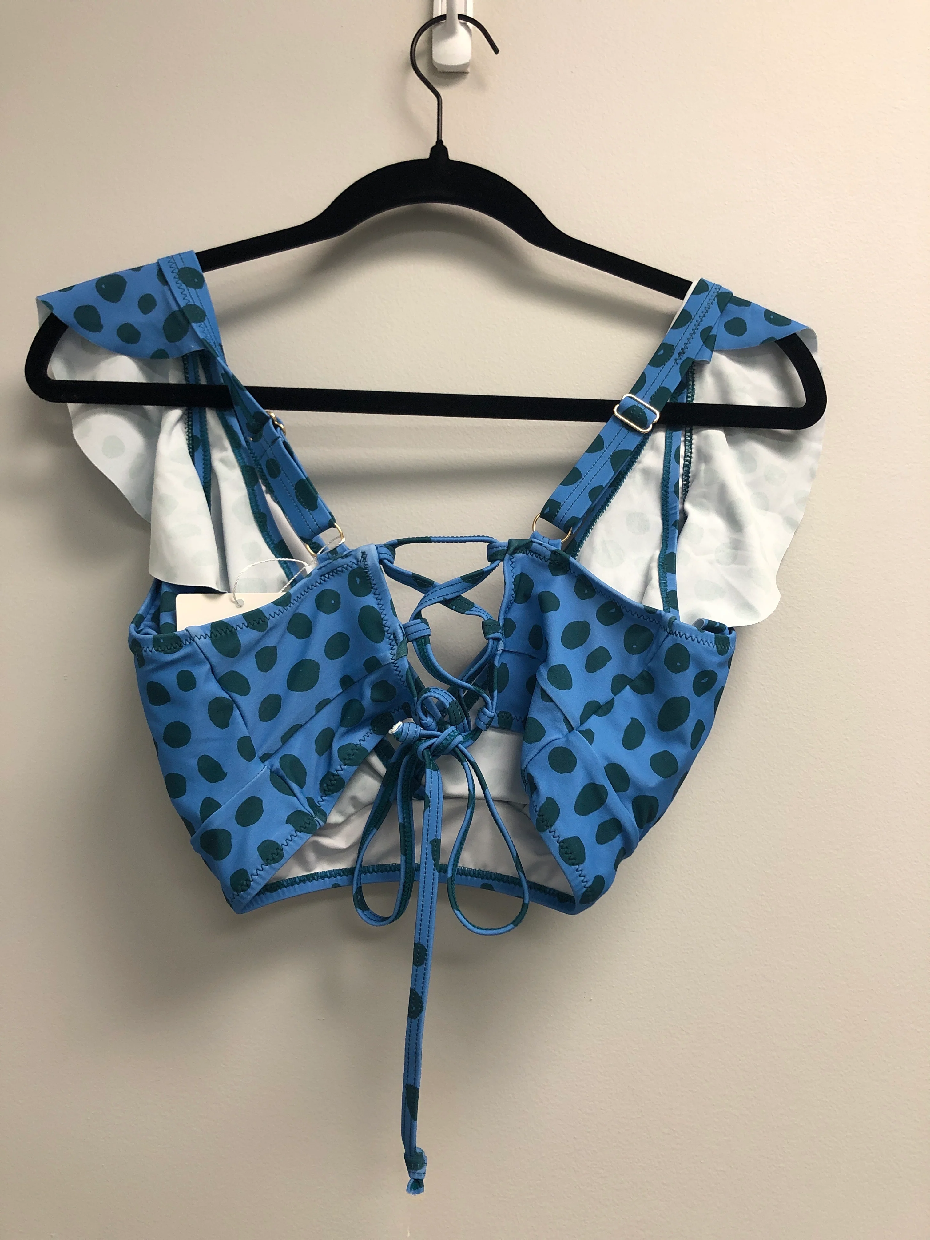 Outlet 6992 - Latched Mama Lace Up Nursing Swim Top - Final Sale - Teal Surf - Medium - Image 3