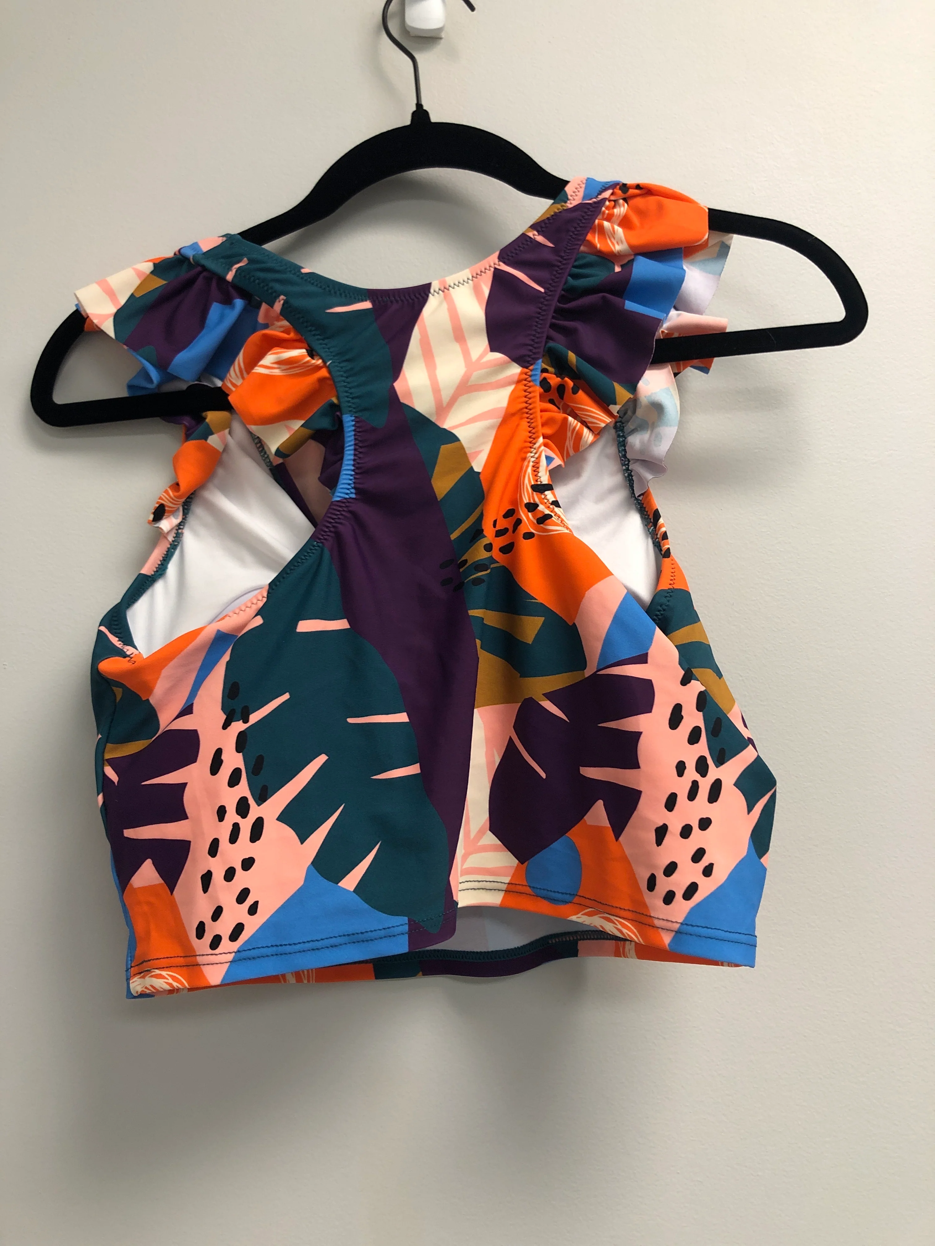 Outlet 6994 - Latched Mama Ruffle Nursing Swim Crop Top - Final Sale - Golden Beach - Medium - Image 3