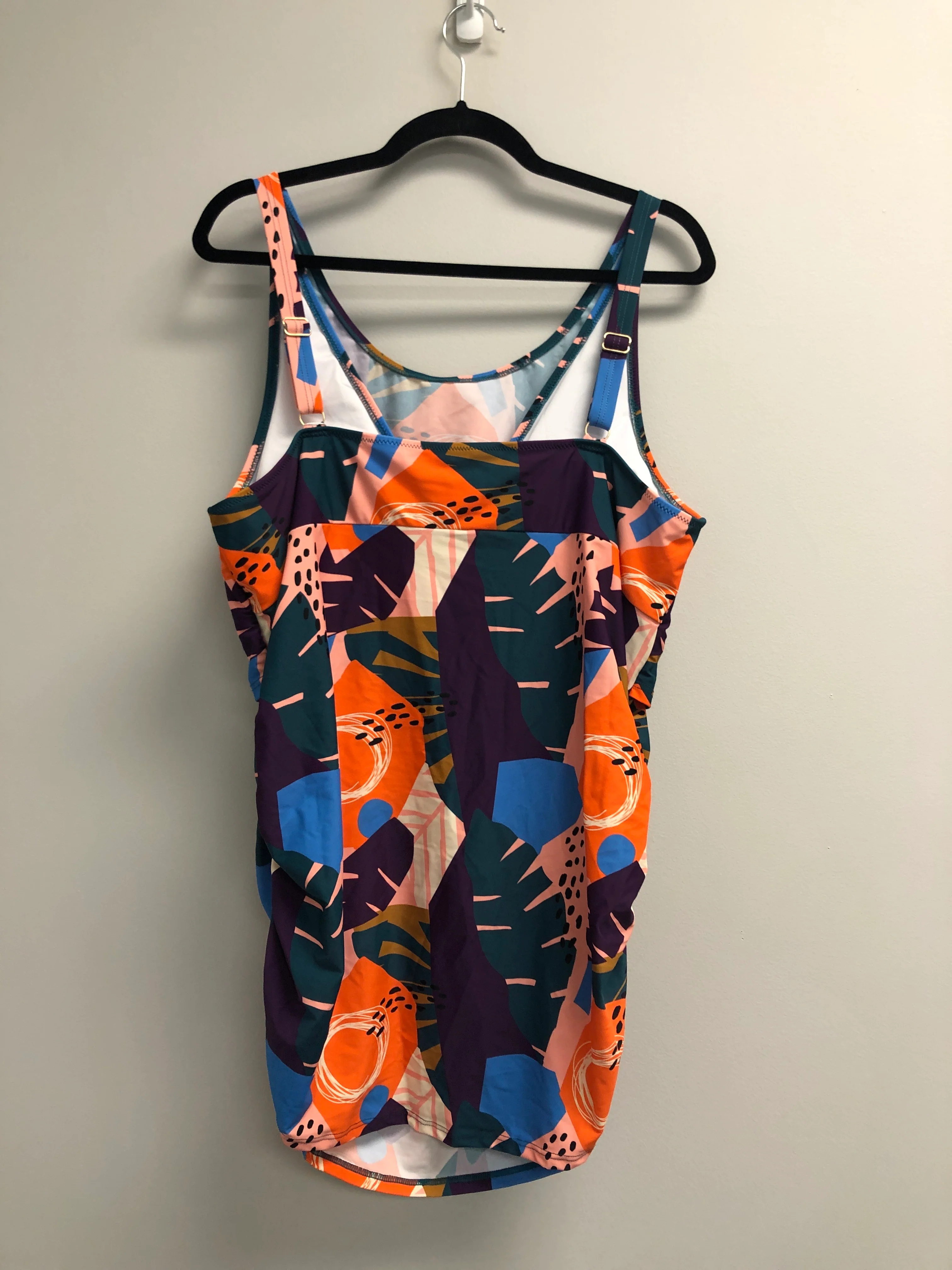 Outlet 6996 - Latched Mama Maternity & Postpartum Gathered Nursing Swim Tank - Final Sale - Golden Beach - 1X - Image 2