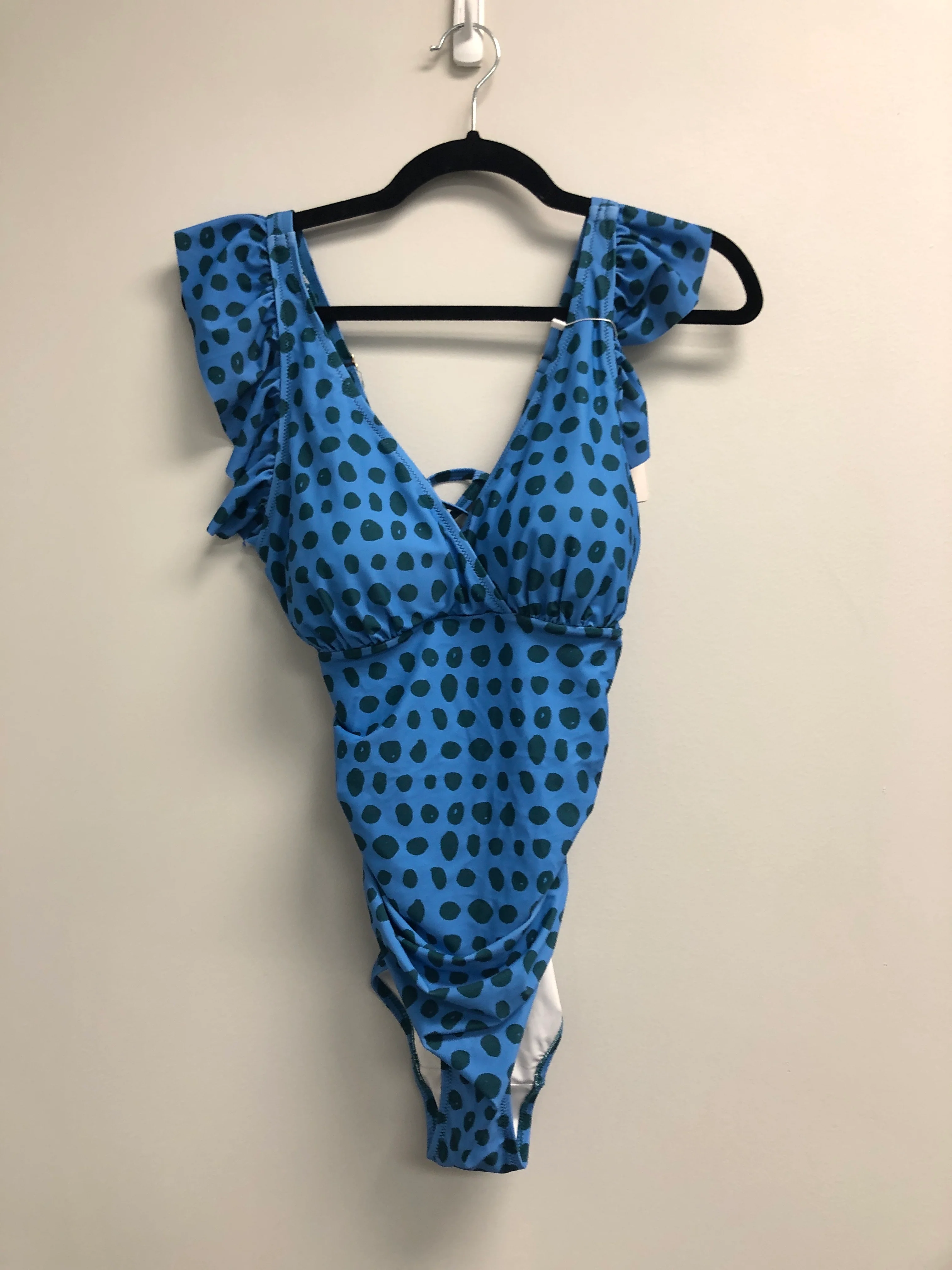 Outlet 6997 - Latched Mama Lace Up Nursing Swim One Piece - Final Sale - Teal Surf - Medium