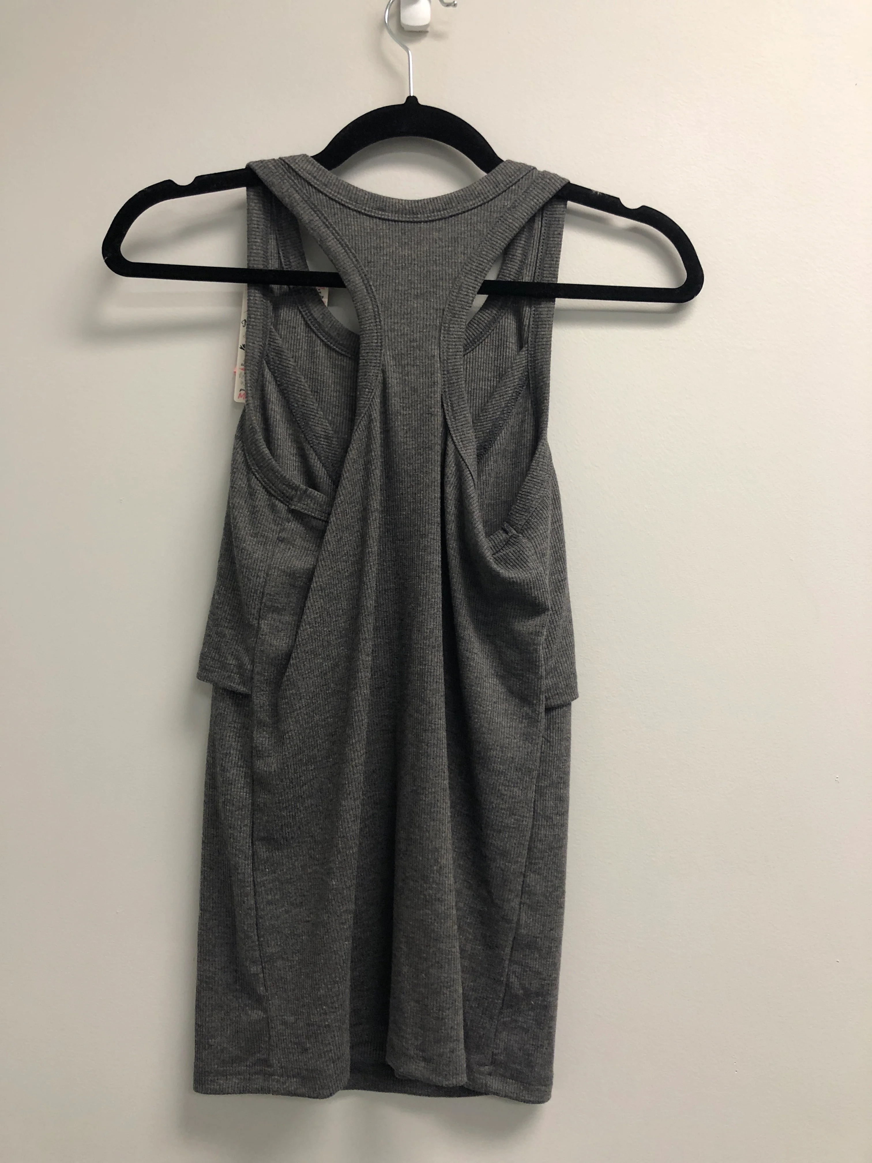 Outlet 7014 - Latched Mama Racerback Ribbed Nursing Tank - Charcoal - Small - Image 2