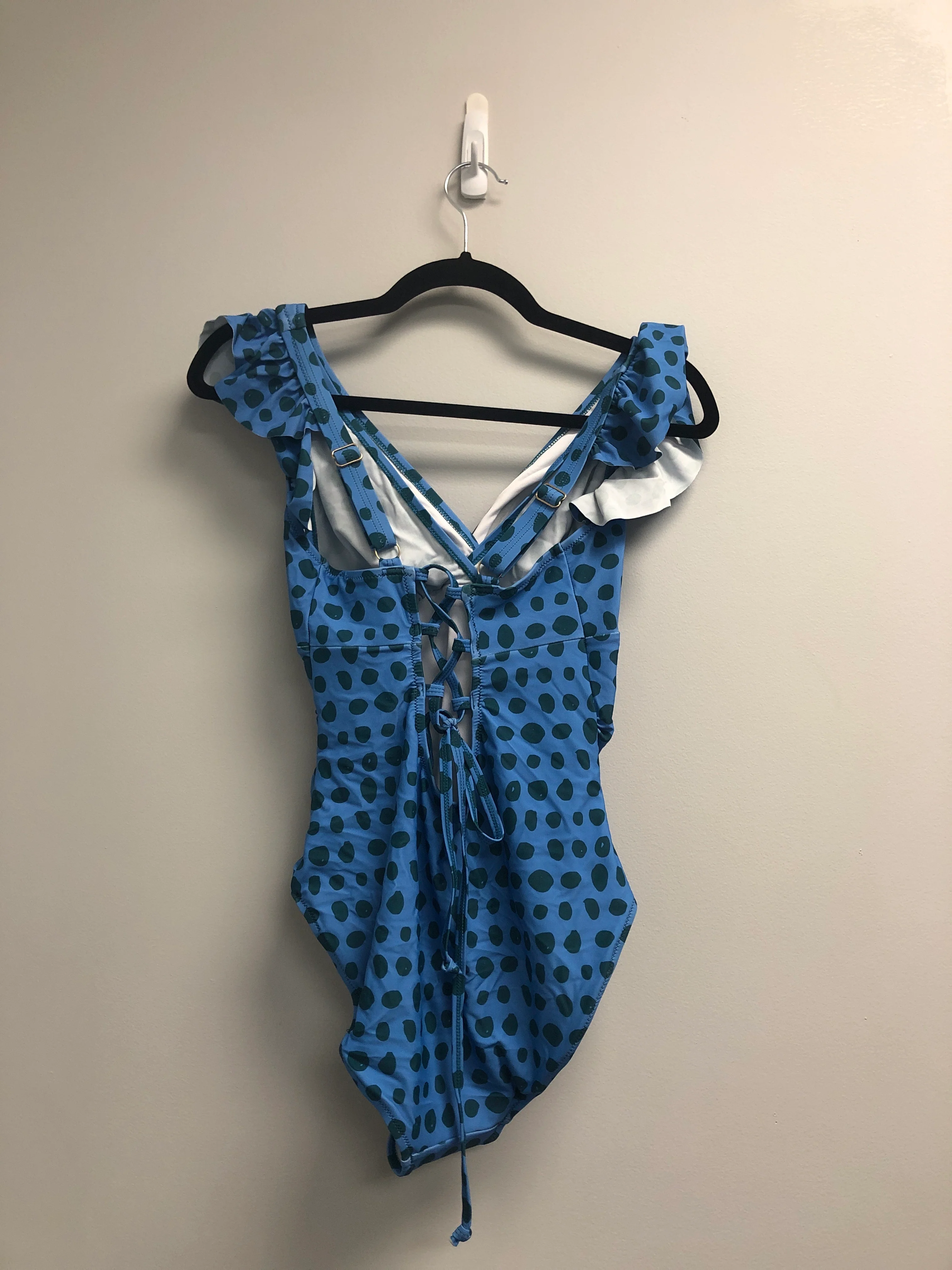 Outlet 7105 - Latched Mama Lace Up Nursing Swim One Piece - Final Sale - Teal Surf - Small - Image 2