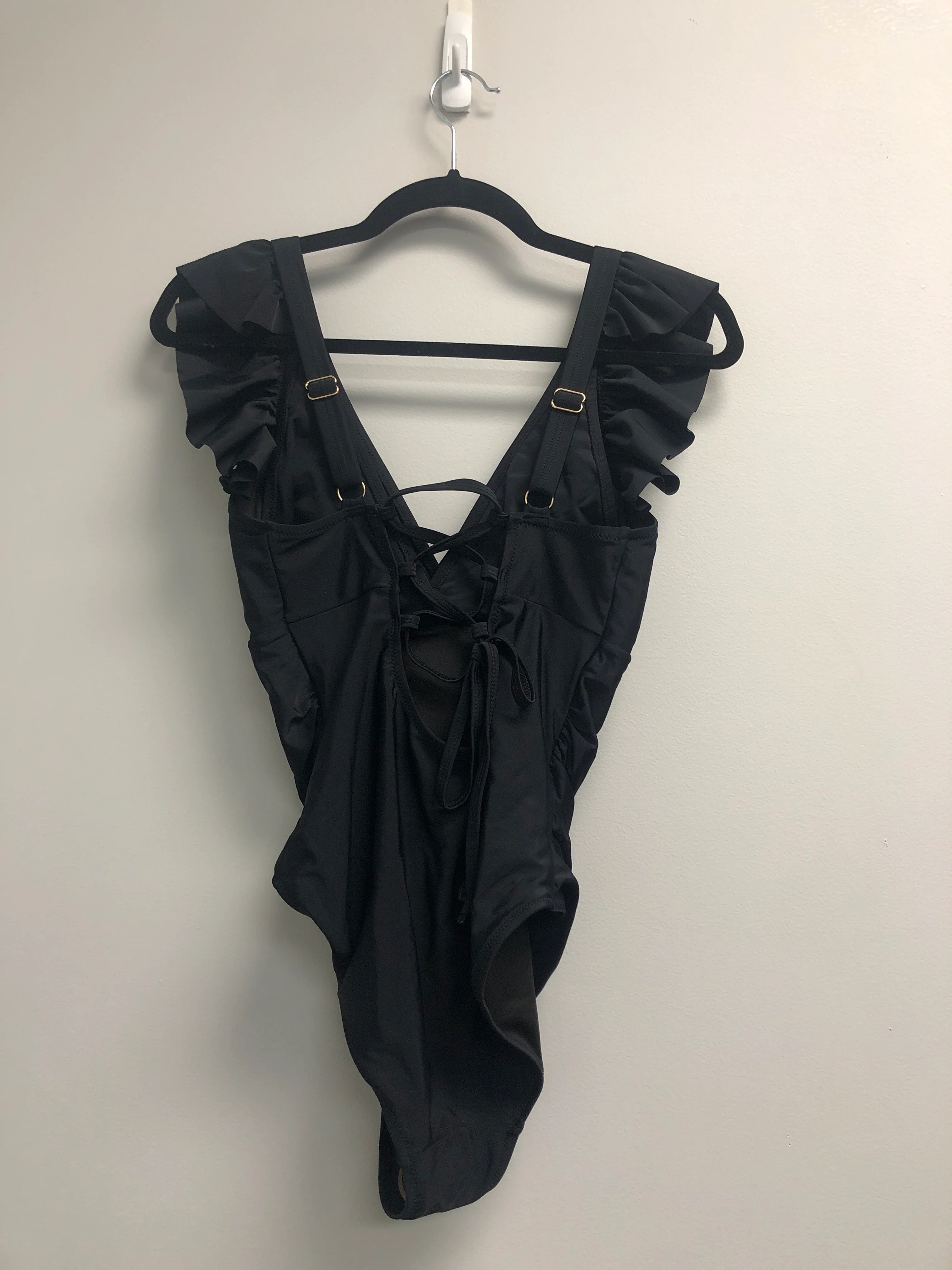 Outlet 7110 - Latched Mama Lace Up Nursing Swim One Piece - Final Sale - Black - Small - Image 2