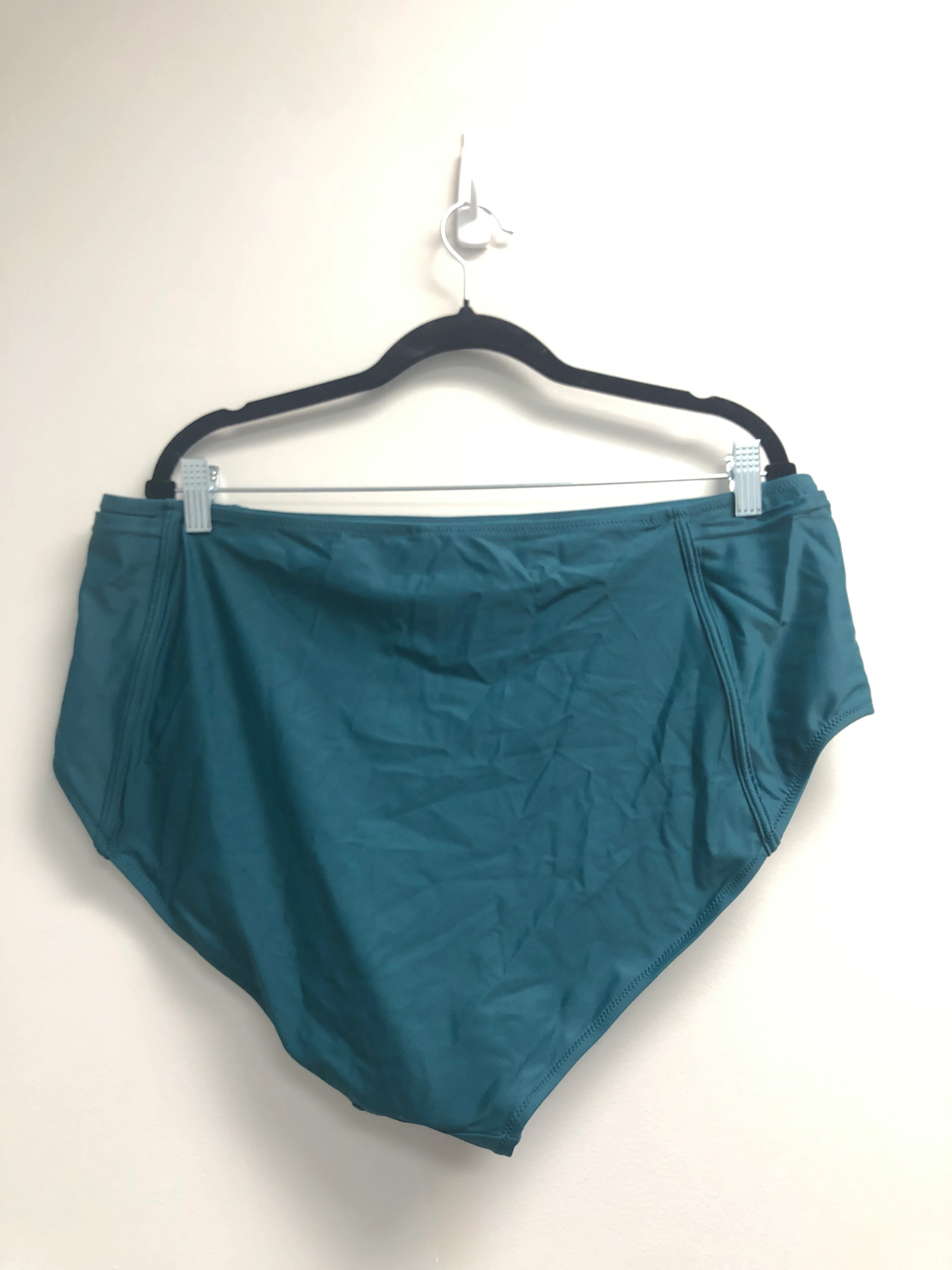 Outlet 7114 - Latched Mama High Waisted Swim Bottoms with Pockets - Final Sale - Ocean Teal - 2X - Image 2