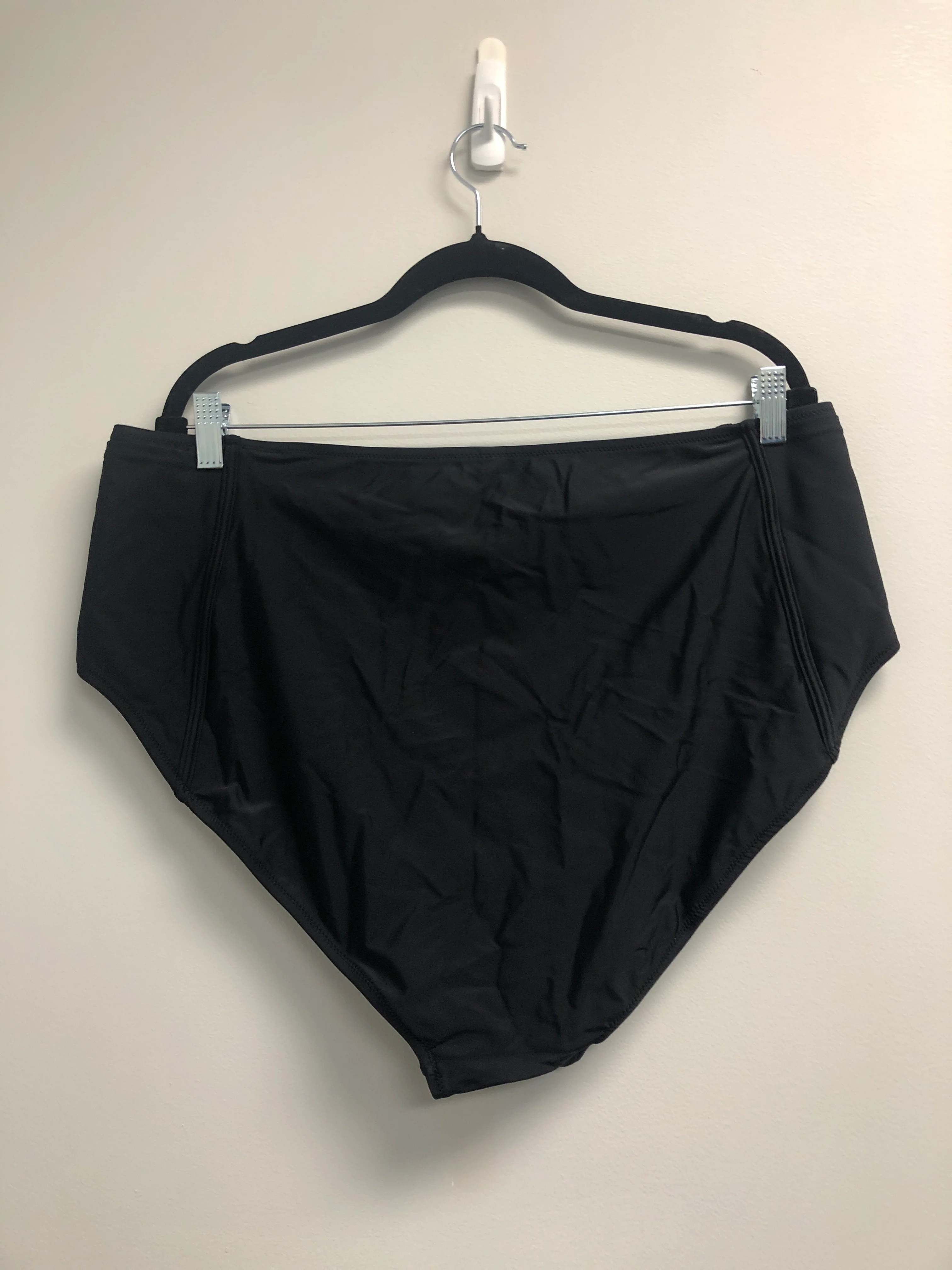 Outlet 7118 - Latched Mama High Waisted Swim Bottoms with Pockets - Final Sale - Black - 2X - Image 2