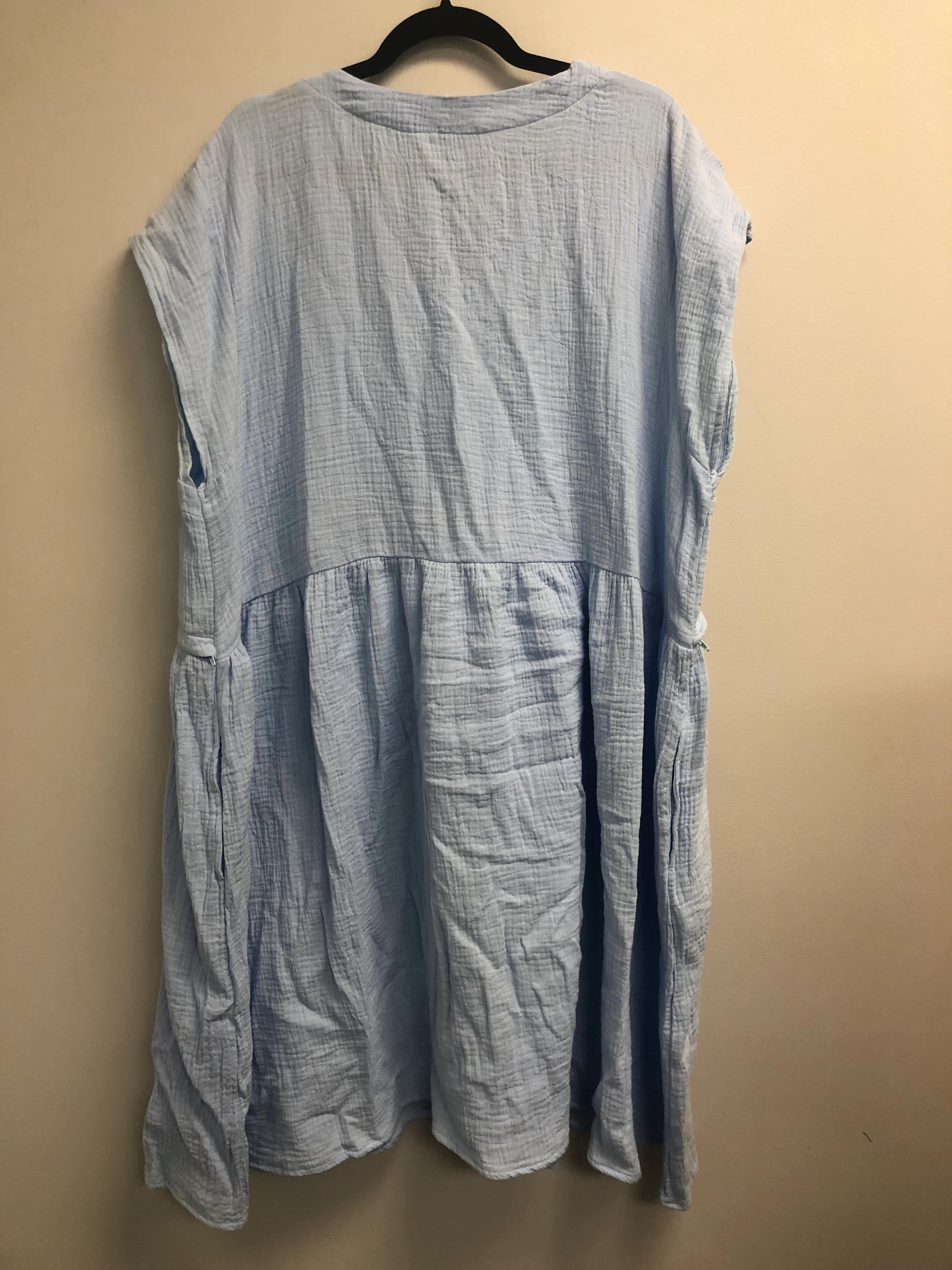 Outlet 7127 - Latched Mama Coastline Cotton Zip Nursing Dress - Skyblue - 2X - Image 2