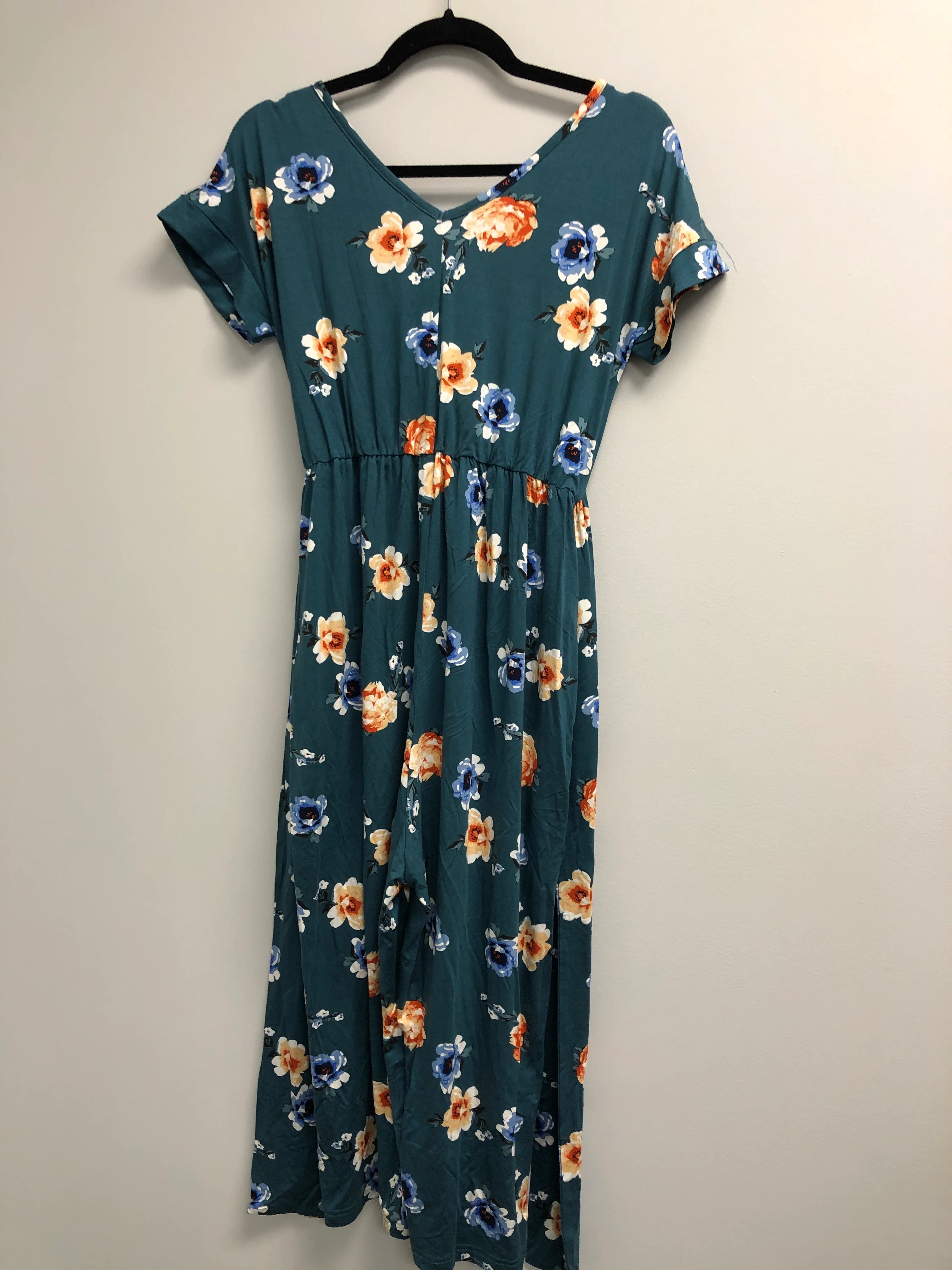Outlet 7152 - Latched Mama V-Neck Nursing Jumpsuit - Teal Breeze - Medium - Image 2